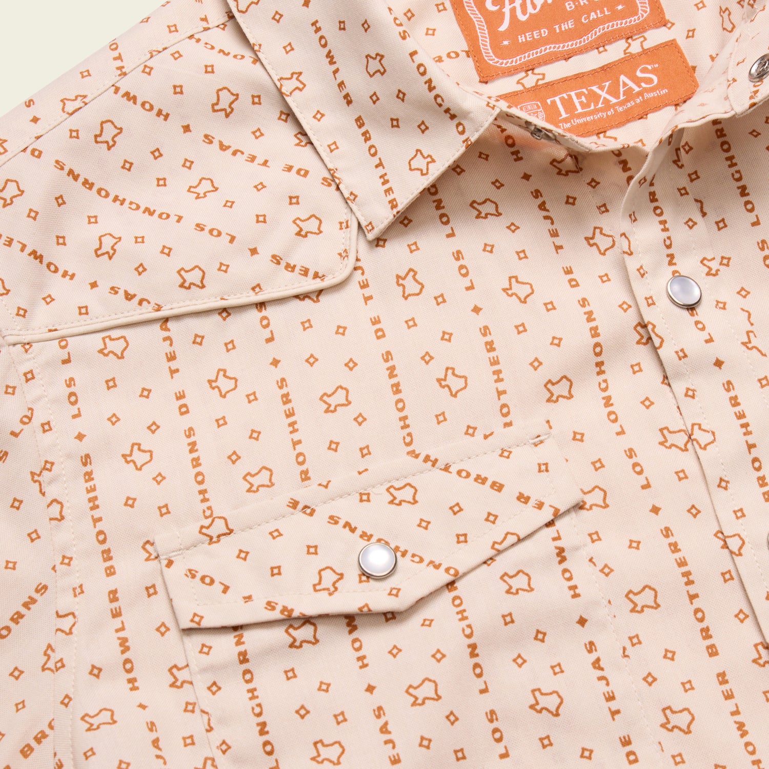 Texas Longhorns H Bar B Snapshirt - Los Longhorns Stripe : Riverbed Oxford - View 4