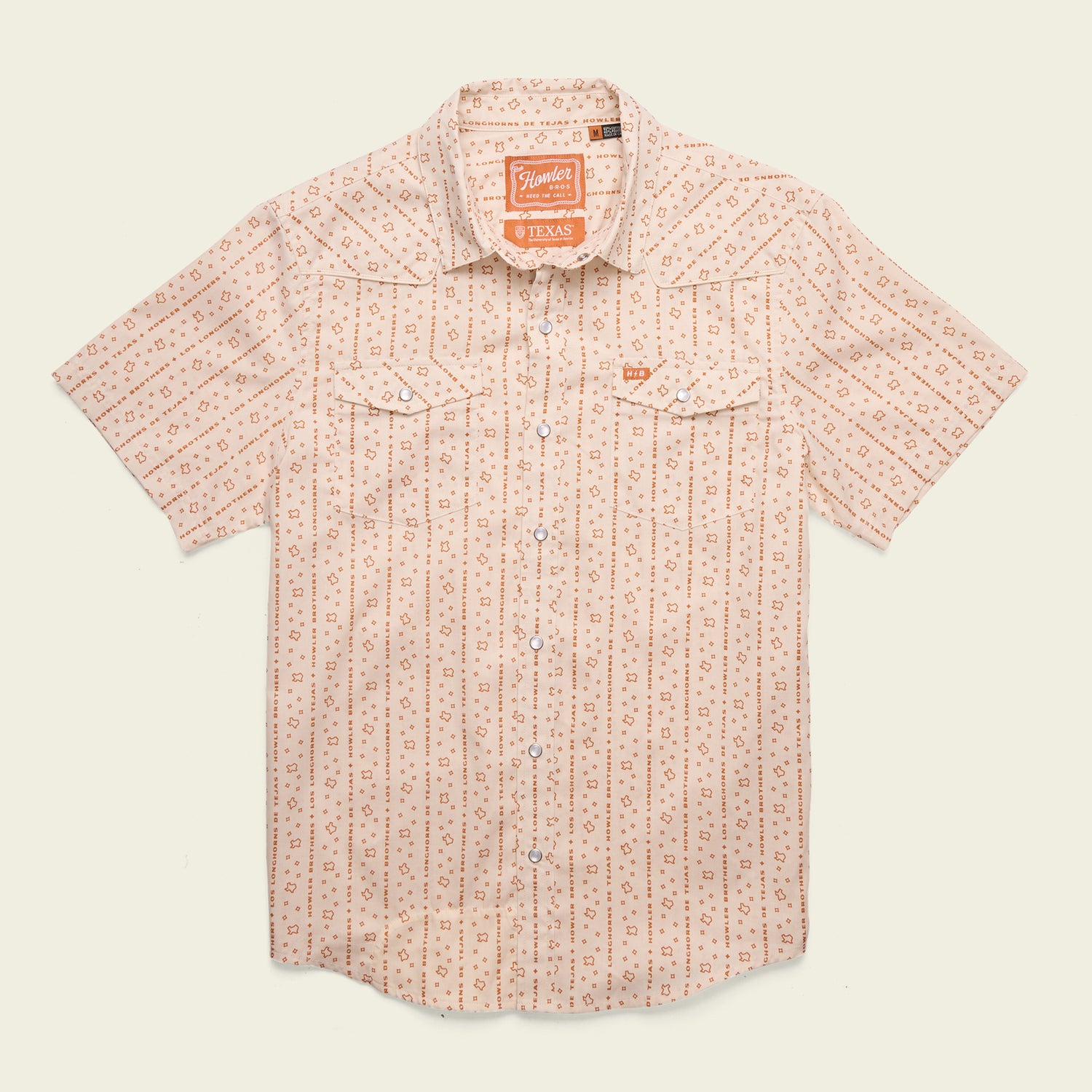 Texas Longhorns H Bar B Snapshirt - Los Longhorns Stripe : Riverbed Oxford
