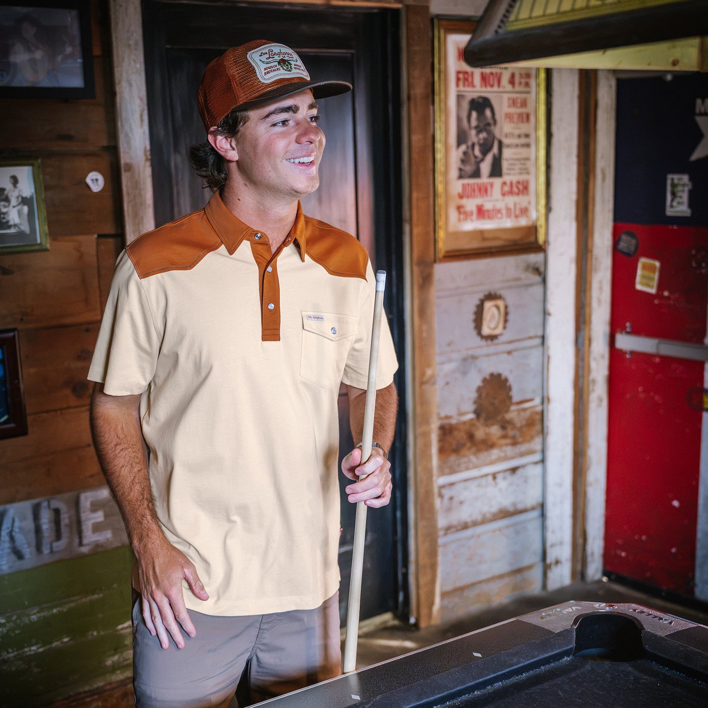 Texas Longhorns Ranchero Polo - Burnt Orange / White - View 9