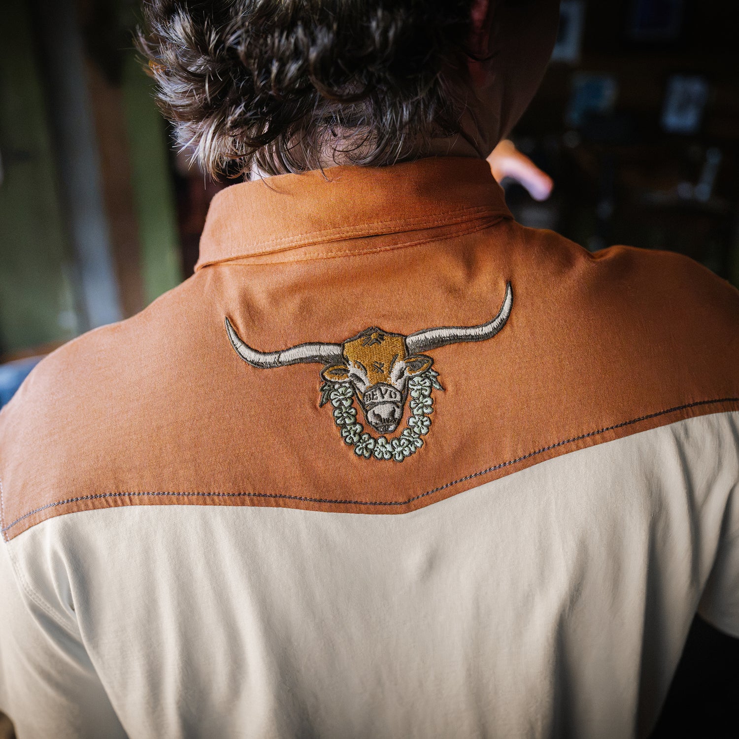 Texas Longhorns Ranchero Polo - Burnt Orange / White