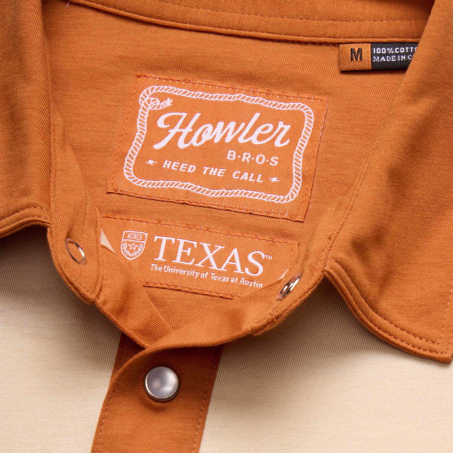 Texas Longhorns Ranchero Polo - Burnt Orange / White - View 4