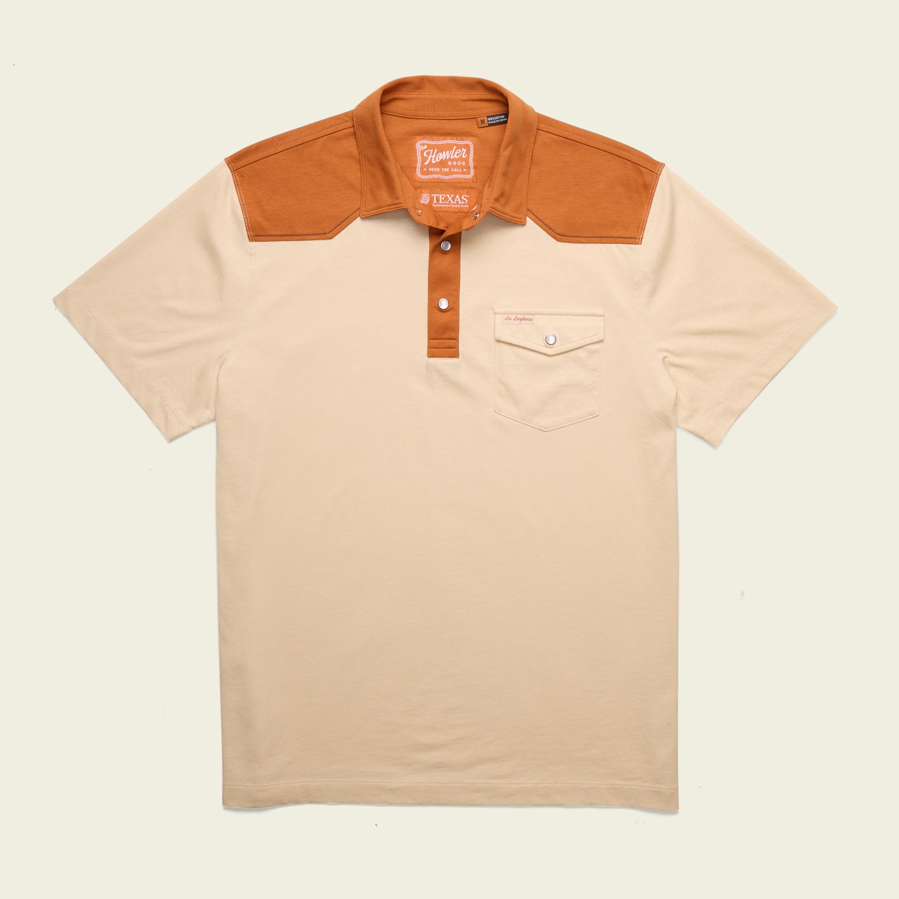 Texas Longhorns Ranchero Polo - Burnt Orange / White – HOWLER BROTHERS