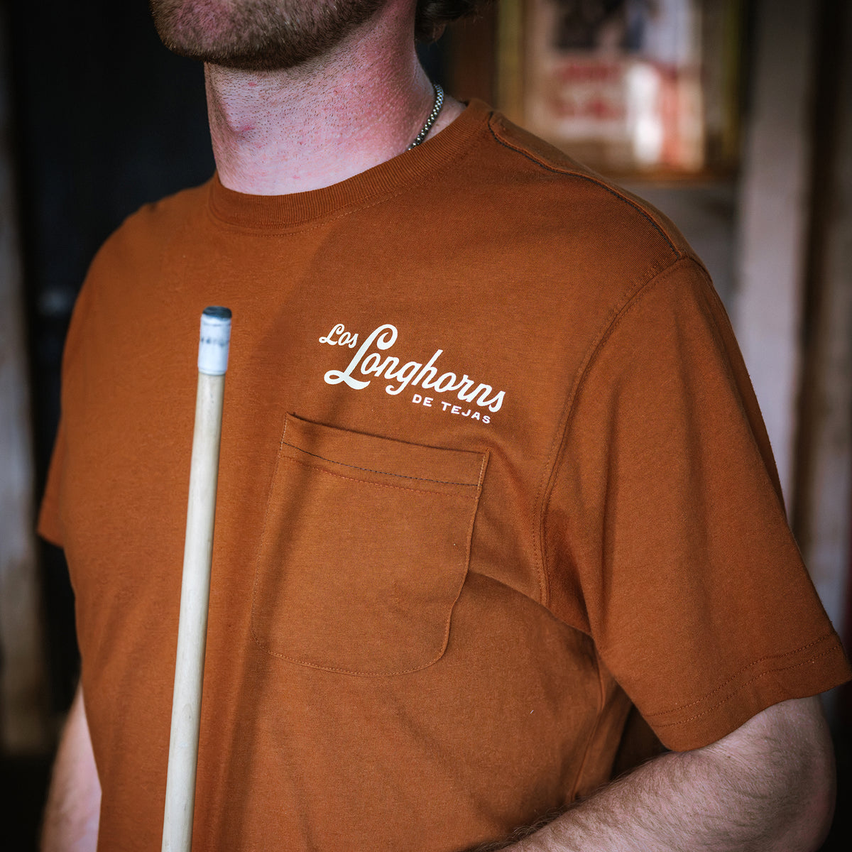 Texas Longhorns Pocket T-Shirt - Bevo Buckle : Burnt Orange / Brown - View 6