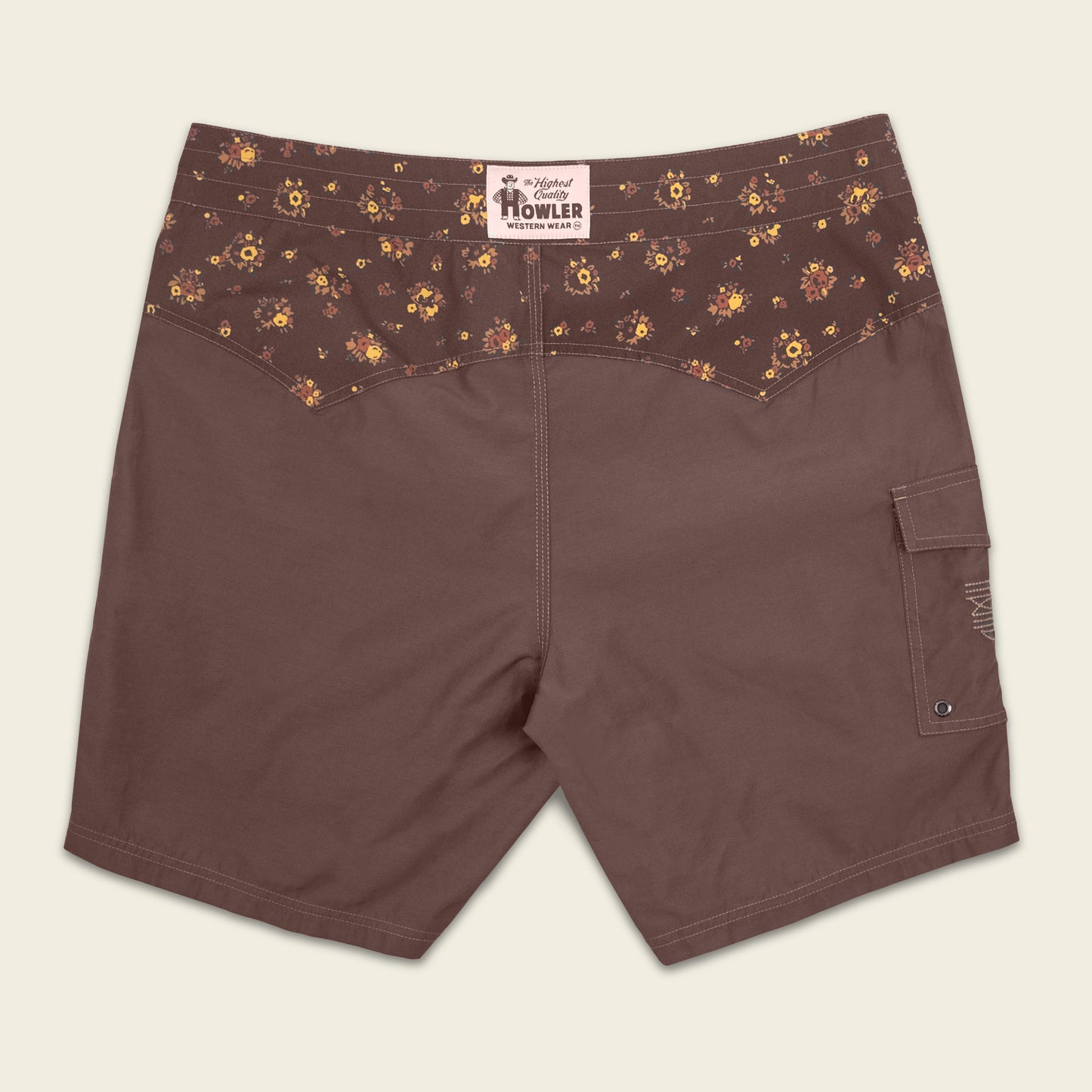 H-Man Western Wear Los Vaqueros Boardshorts - Bouquets : Morel