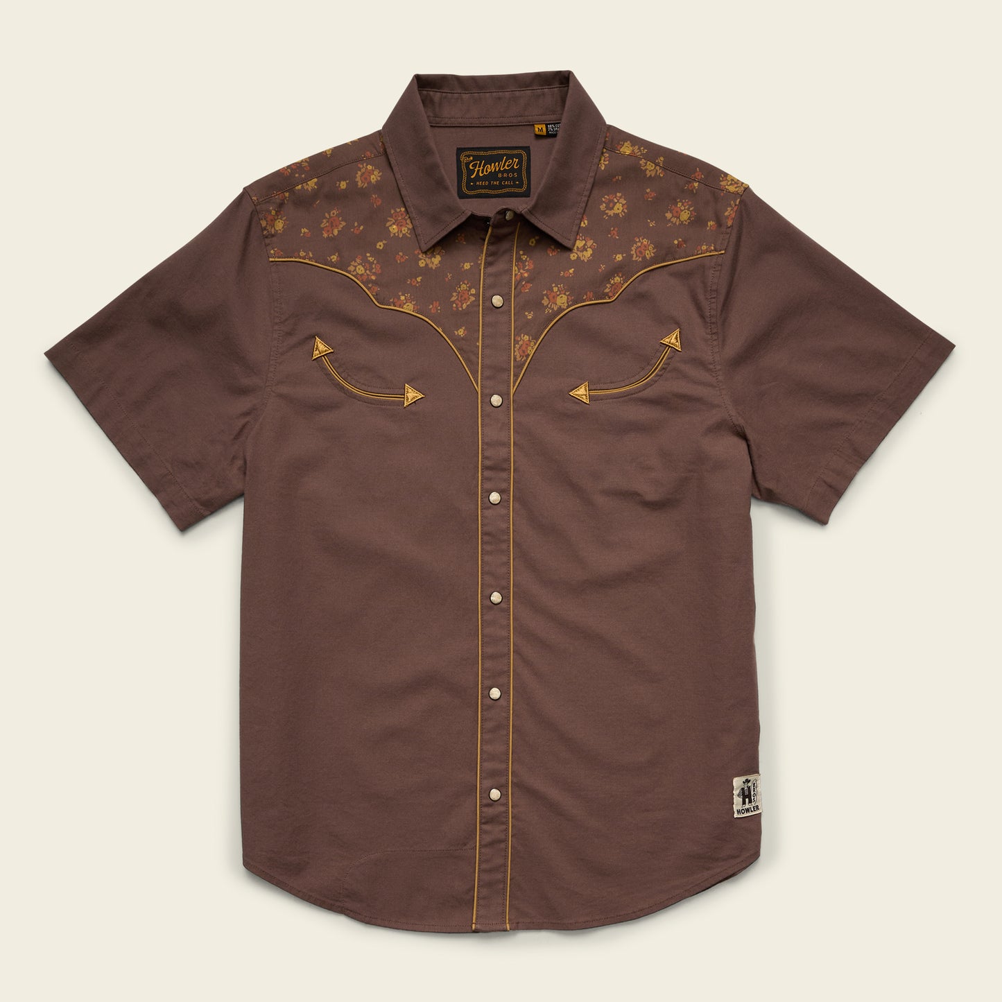 H-Man Western Wear Broncbuster Snapshirt - Bouquets : Morel