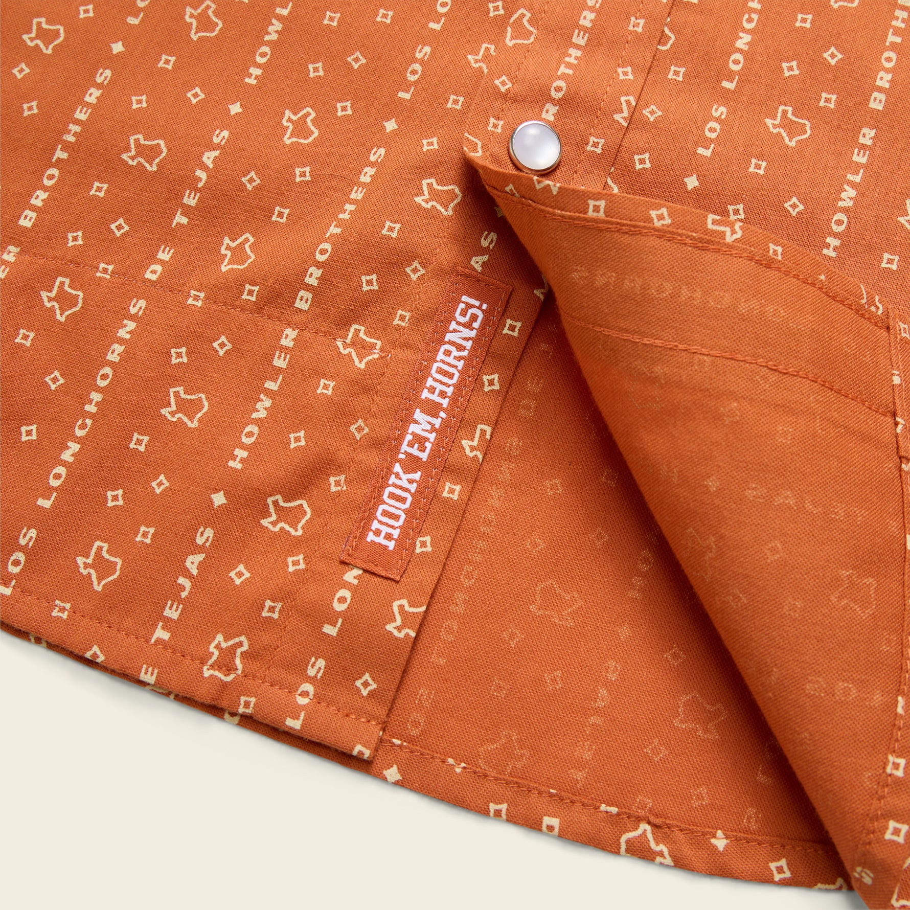 Texas Longhorns H Bar B Snapshirt - Los Longhorns Stripe : Burnt