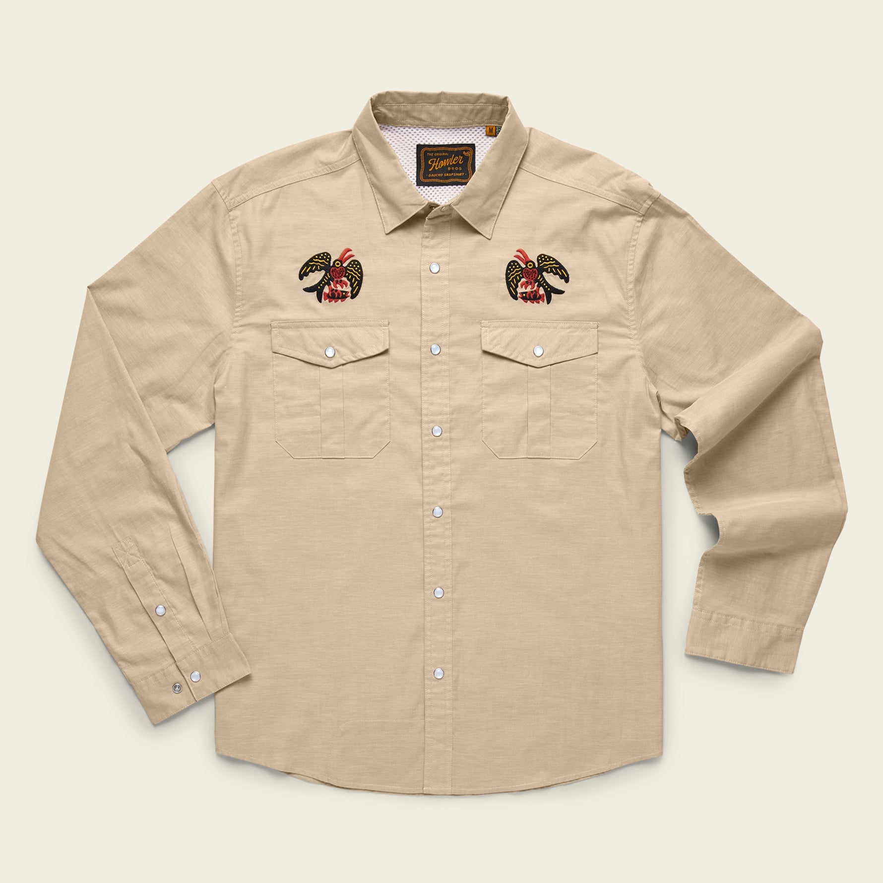 Howler brothers offers surfing cowboy embroidered Gaucho snap shirt XL