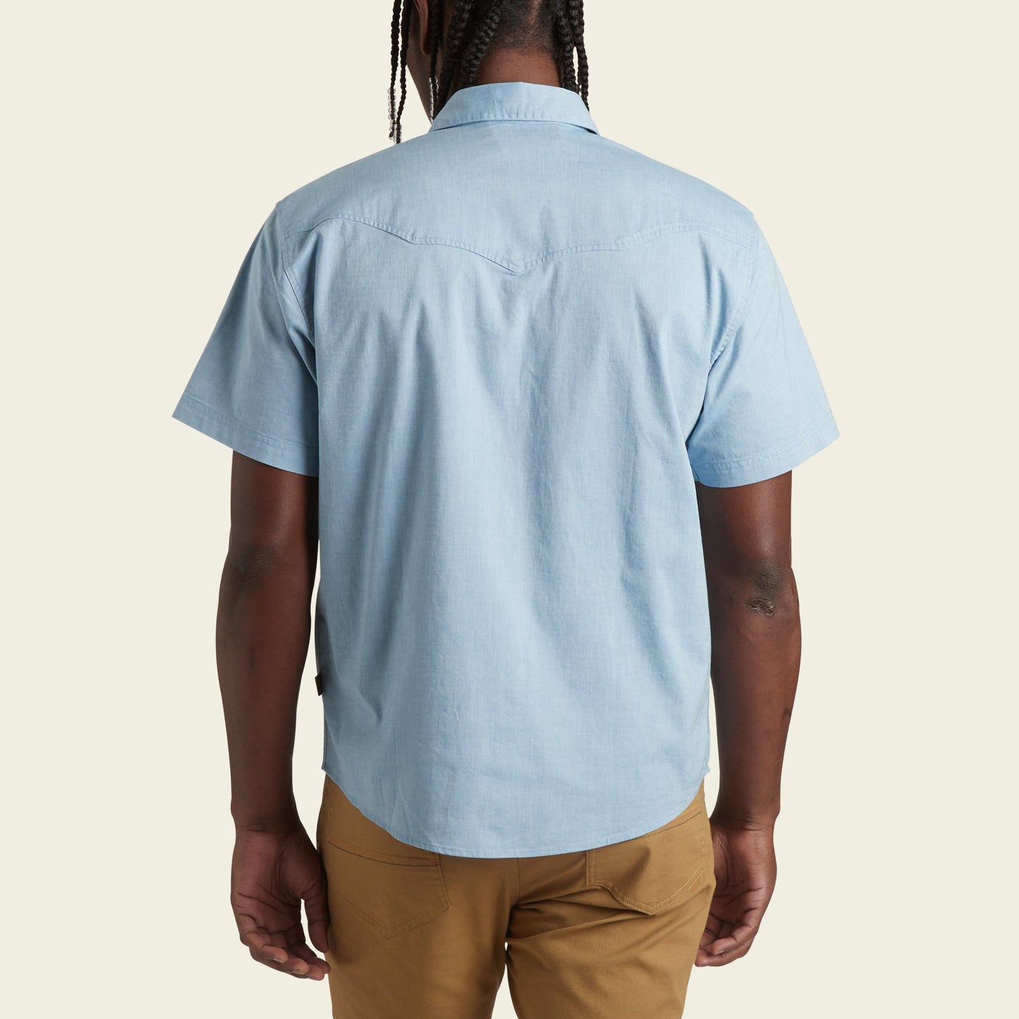 Crosscut Deluxe Shortsleeve Shirt - Beach Blooms : Blue Chambray