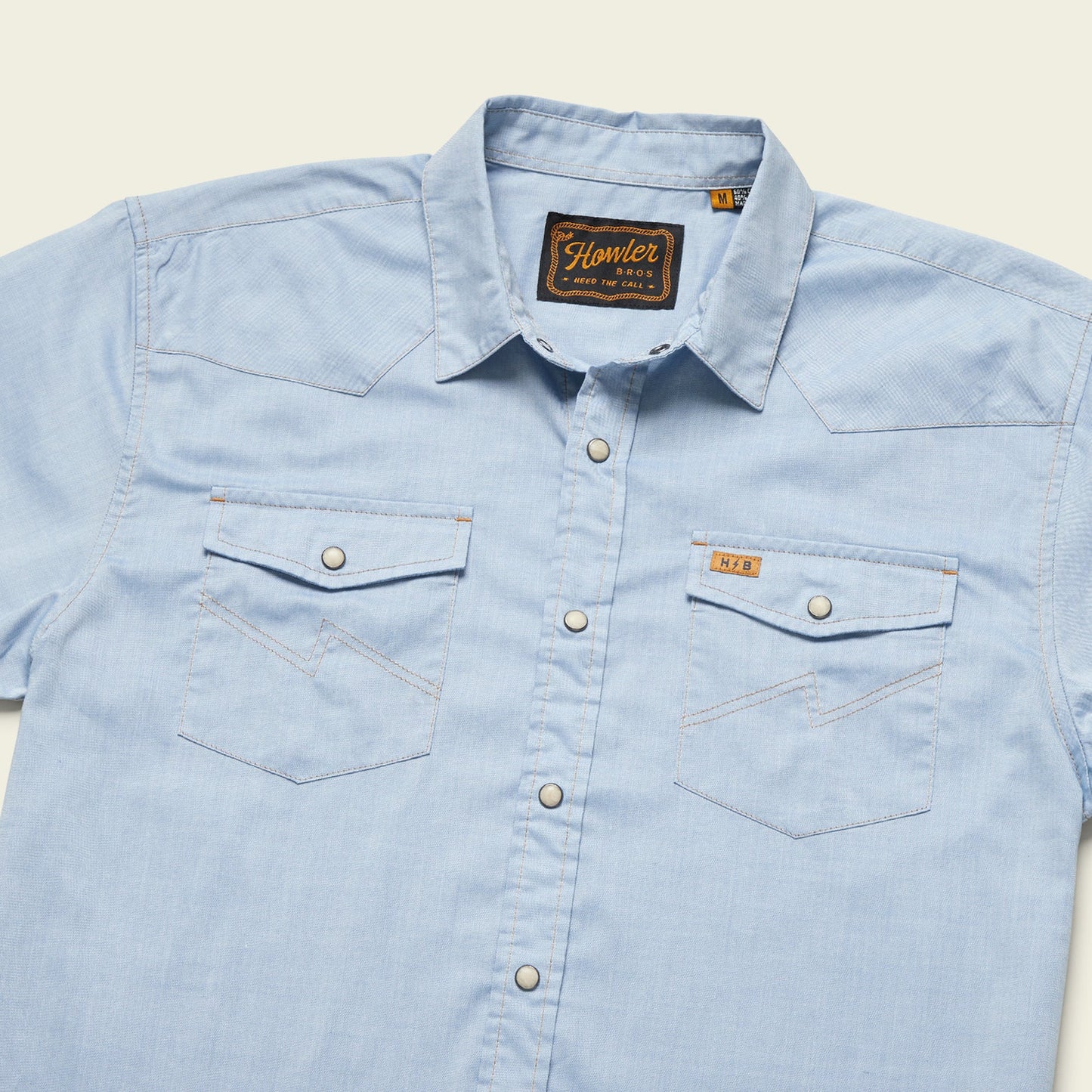 H Bar B Snapshirt - Faded Blue Oxford