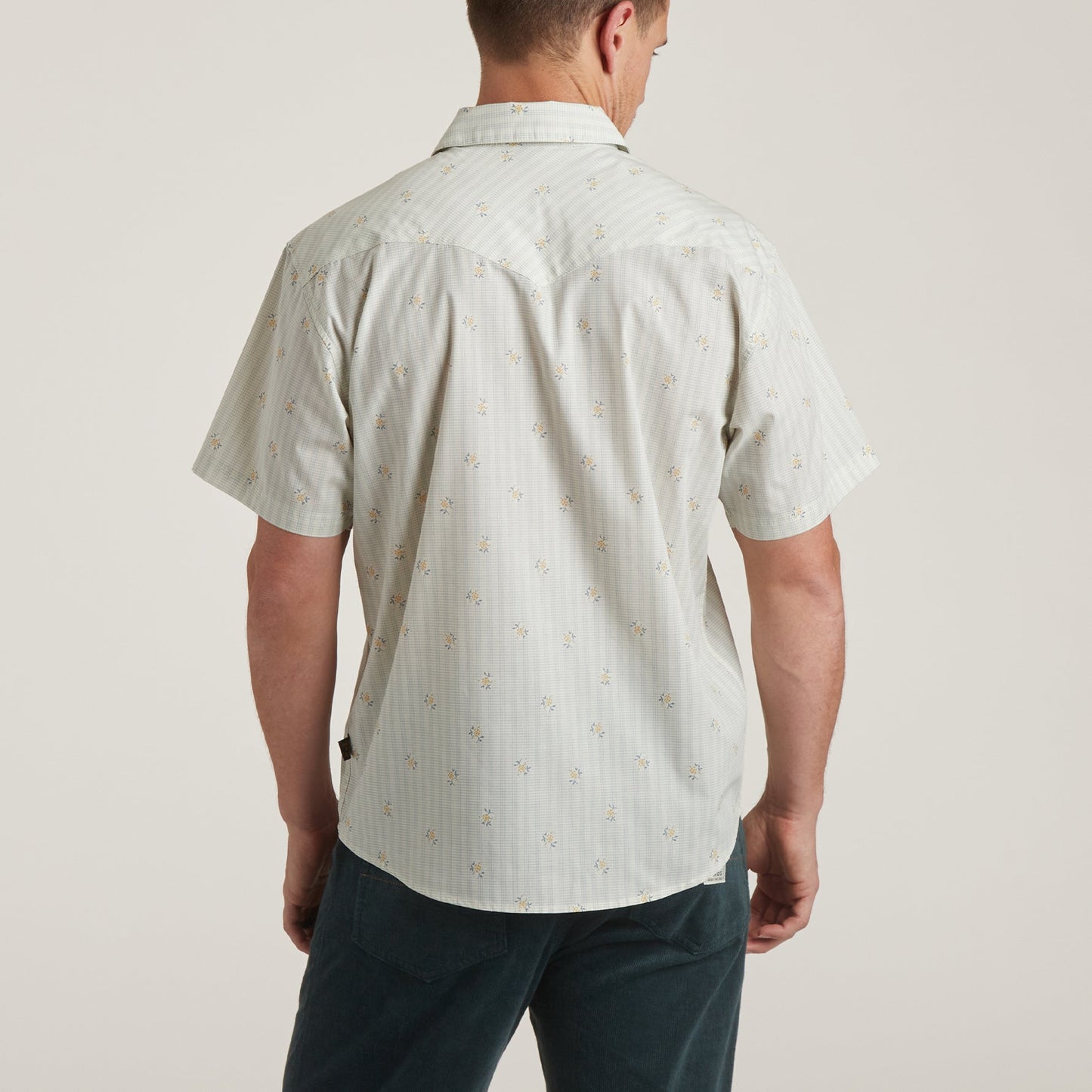 H Bar B Snapshirt - Vintage Grid Floral : Off White