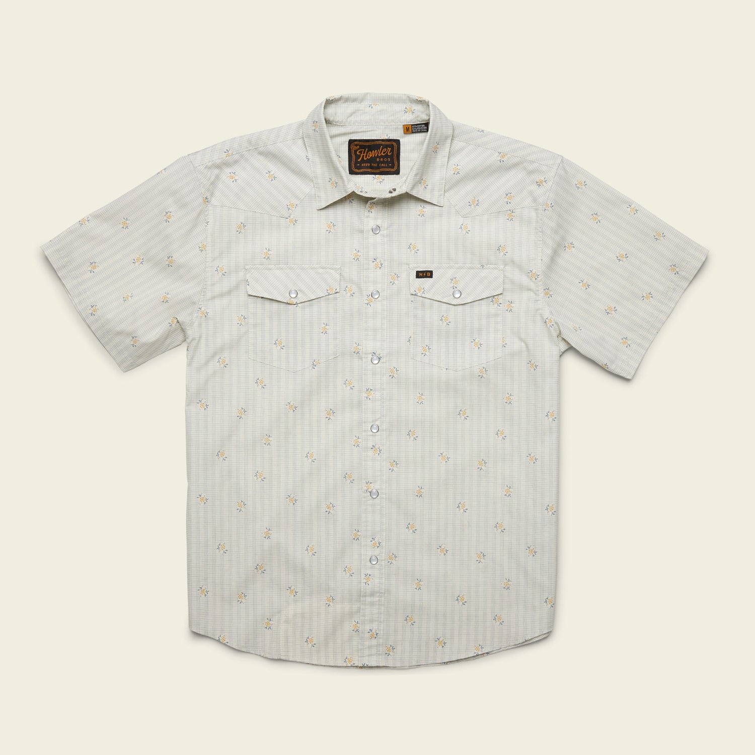 H Bar B Snapshirt - Vintage Grid Floral : Off White
