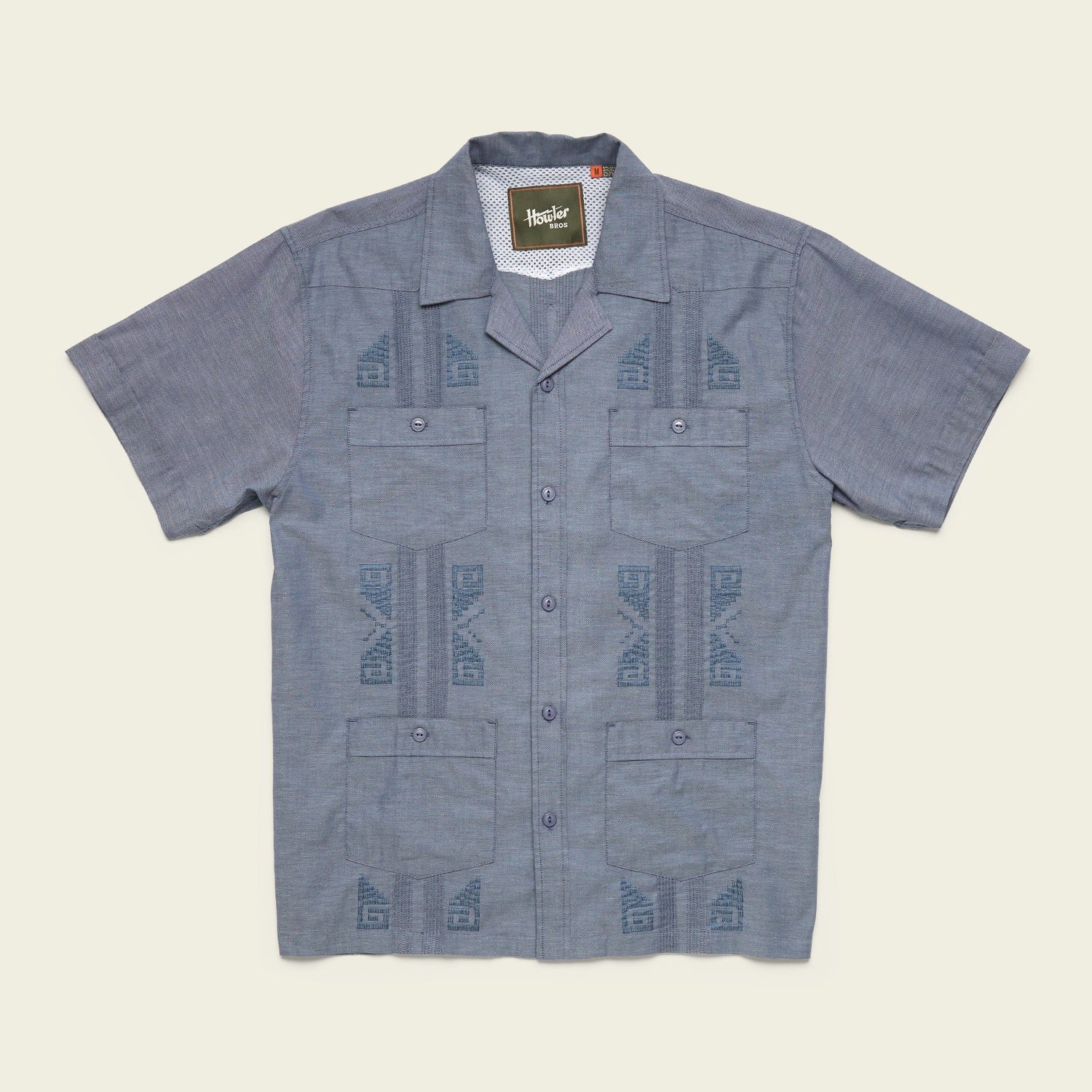 Guayabera Shirt - Indigo Blue Oxford