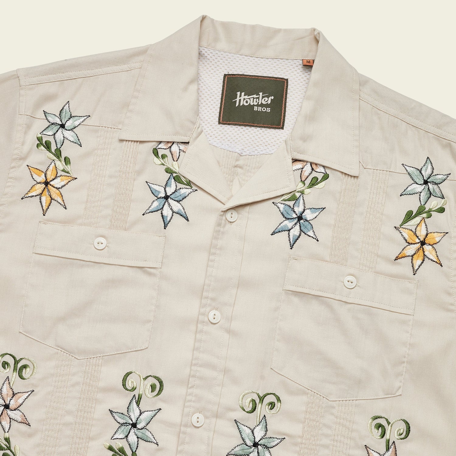 Guayabera Shirt - Fiesta Flowers : Riverbed Oxford