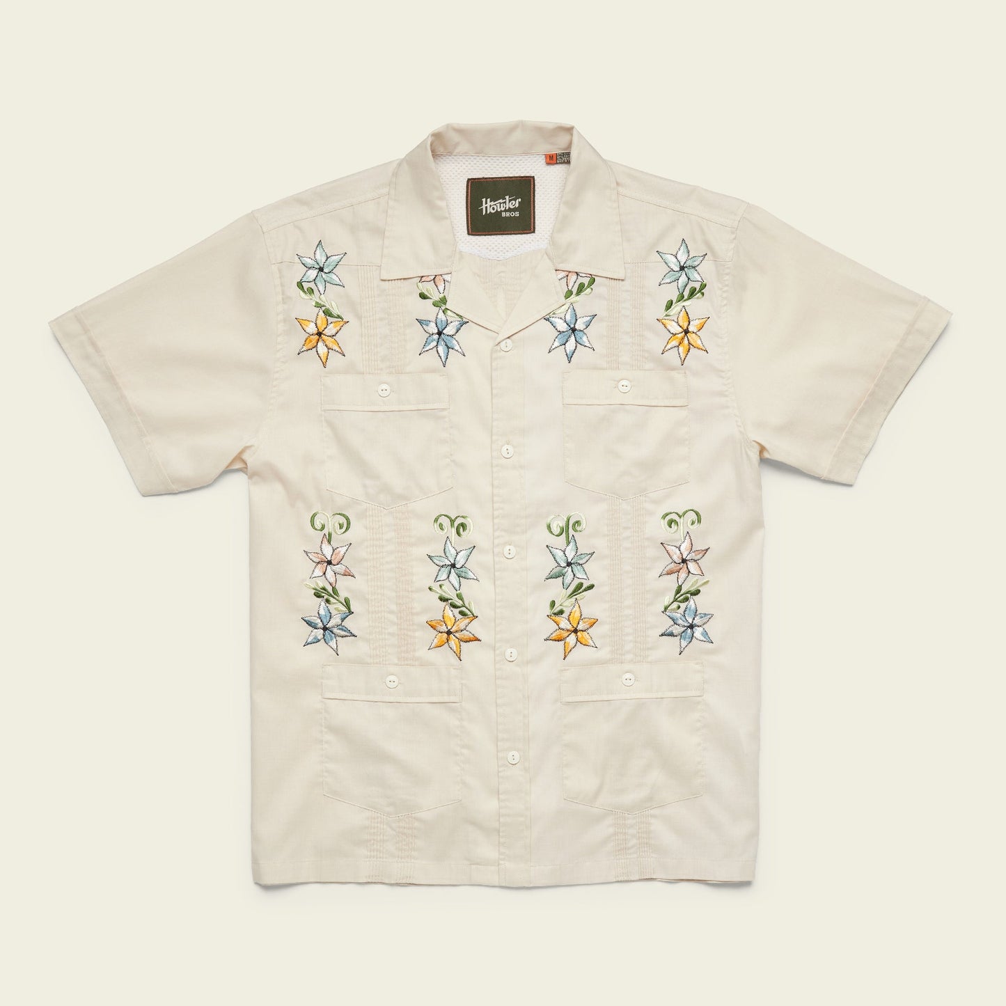 Guayabera Shirt - Fiesta Flowers : Riverbed Oxford