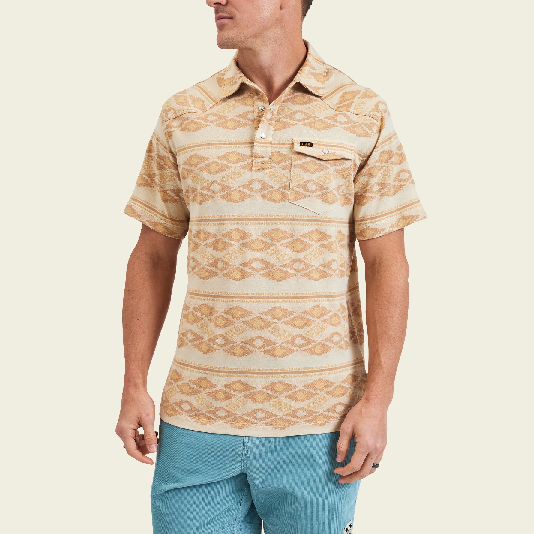 Ranchero Jacquard Polo - Taki : Brown Rice – HOWLER BROTHERS