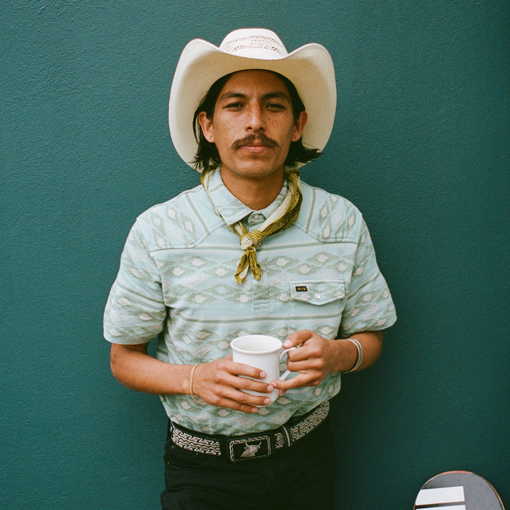 Ranchero Jacquard Polo - Taki : Seafoam – HOWLER BROTHERS