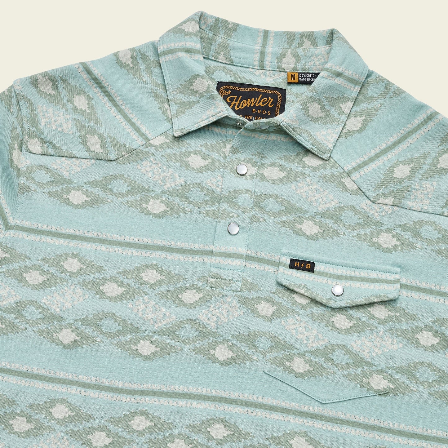 Ranchero Jacquard Polo - Taki : Seafoam