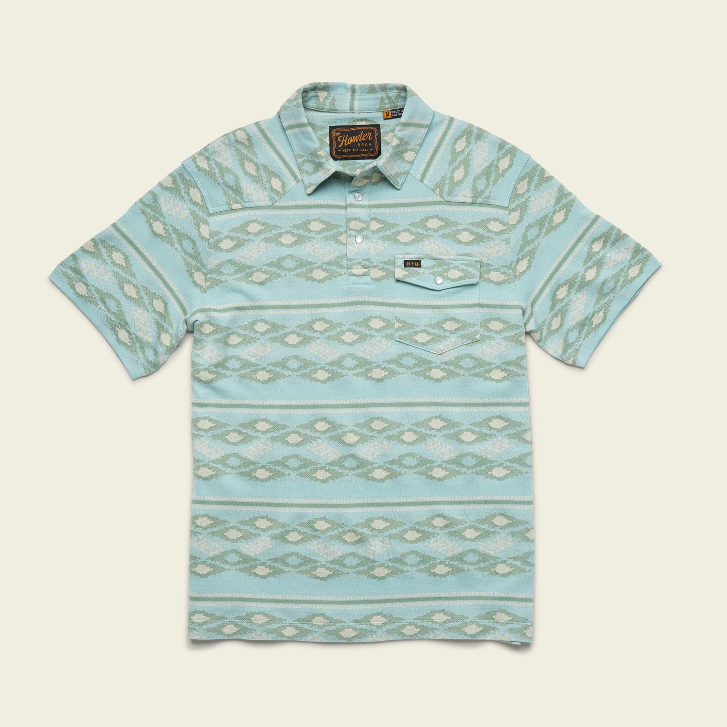 Ranchero Jacquard Polo - Taki : Seafoam