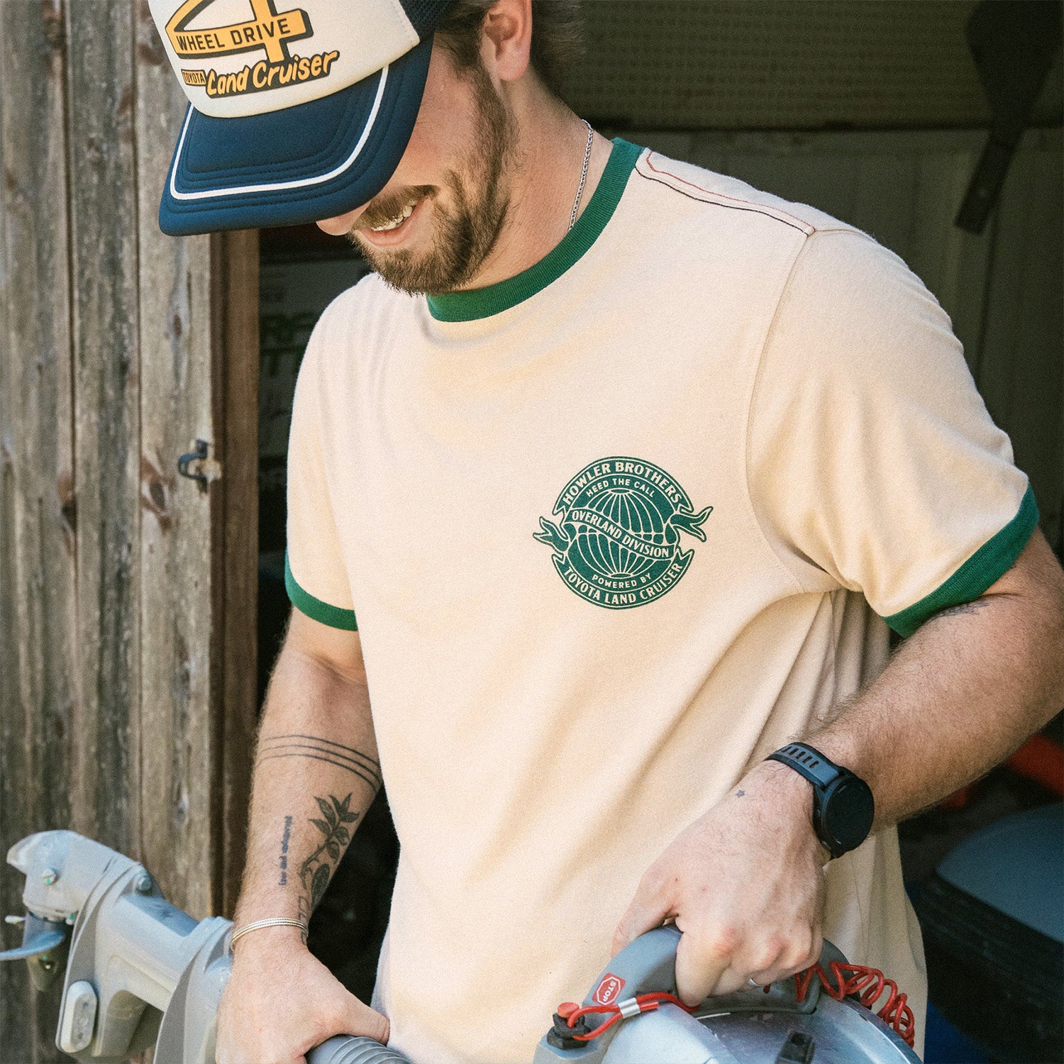 Land Cruiser Cotton Ringer T - Overland Division : Off White