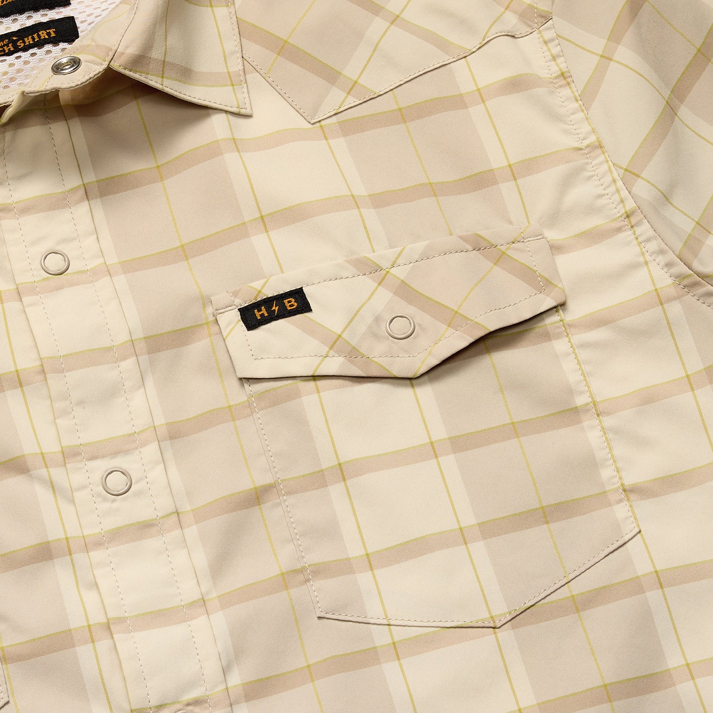 H Bar B Tech Longsleeve - Braden Plaid : Faded Khaki