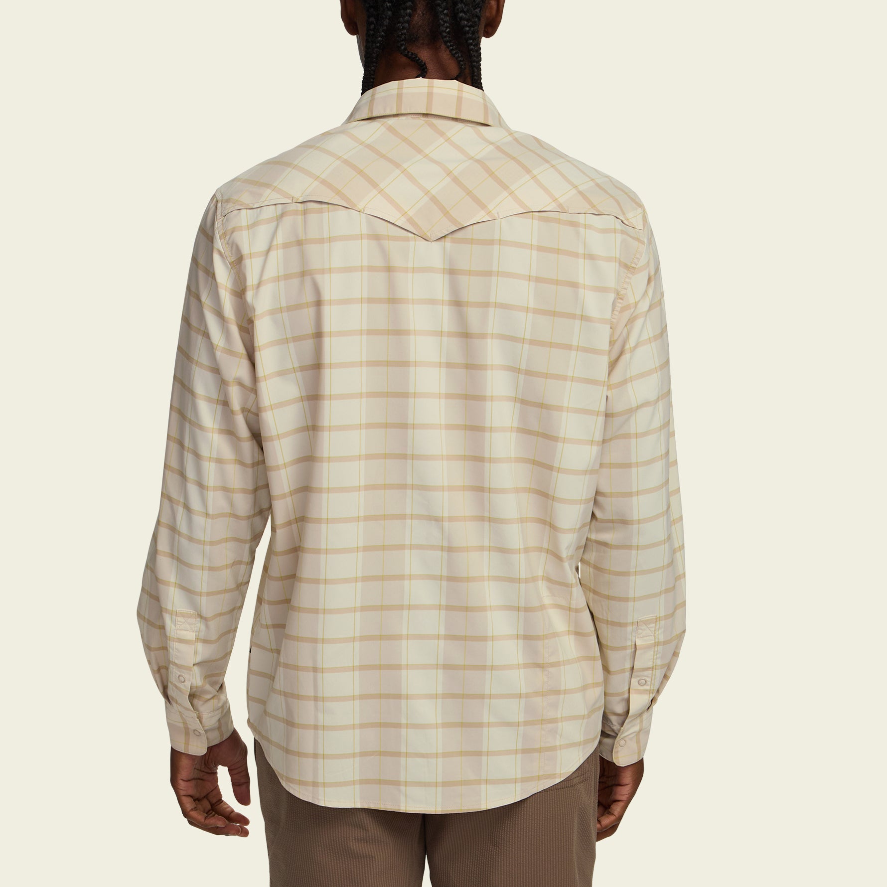 H Bar B Tech Longsleeve - Braden Plaid : Faded Khaki – HOWLER BROTHERS