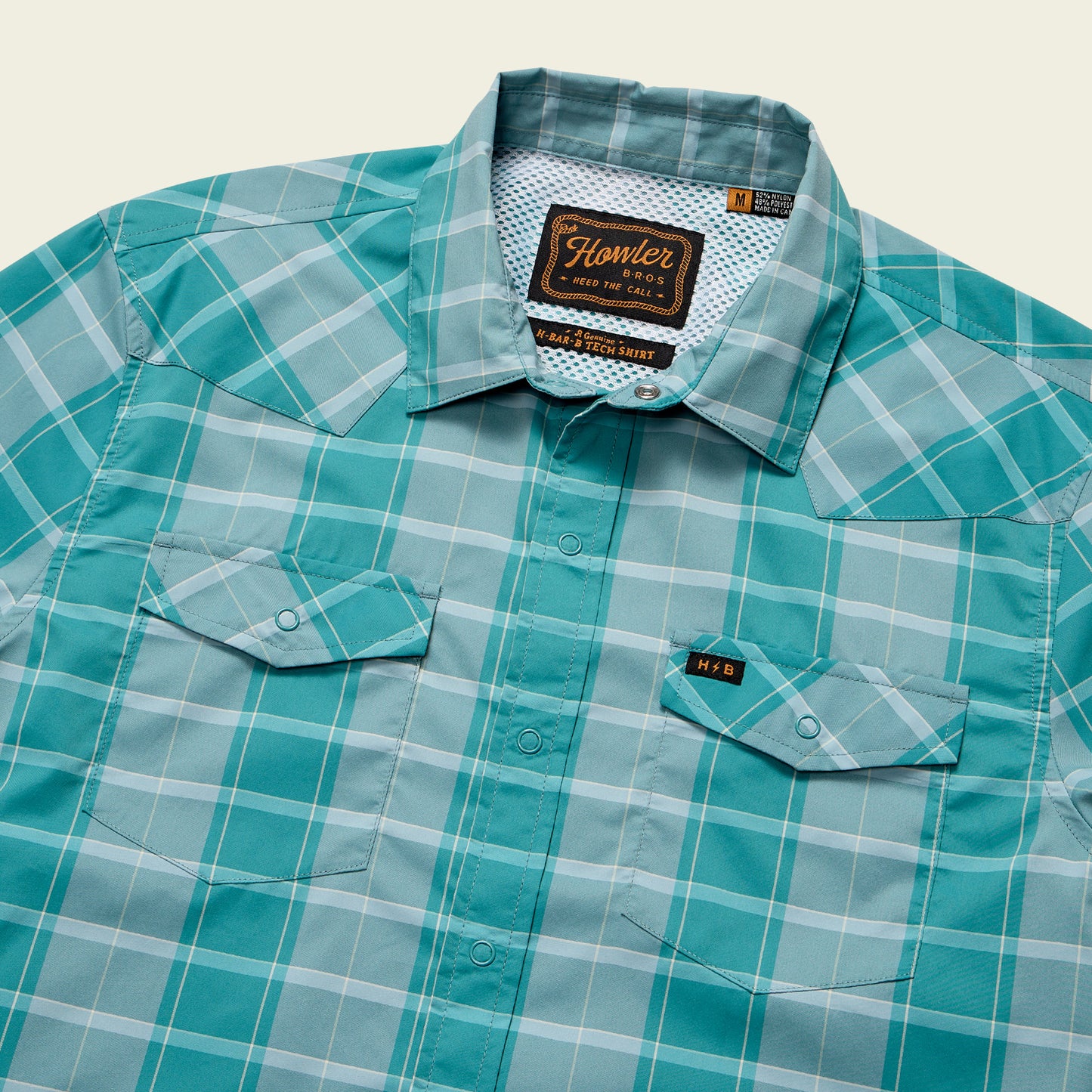 H Bar B Tech Longsleeve - Braden Plaid : Teal