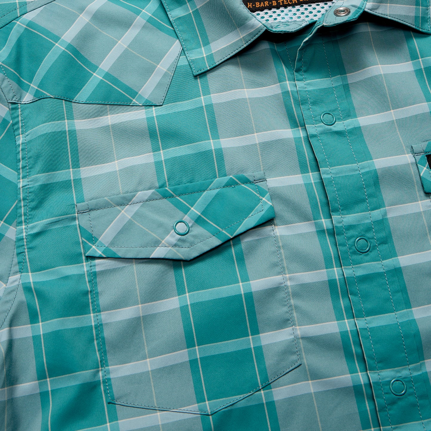 H Bar B Tech Longsleeve - Braden Plaid : Teal