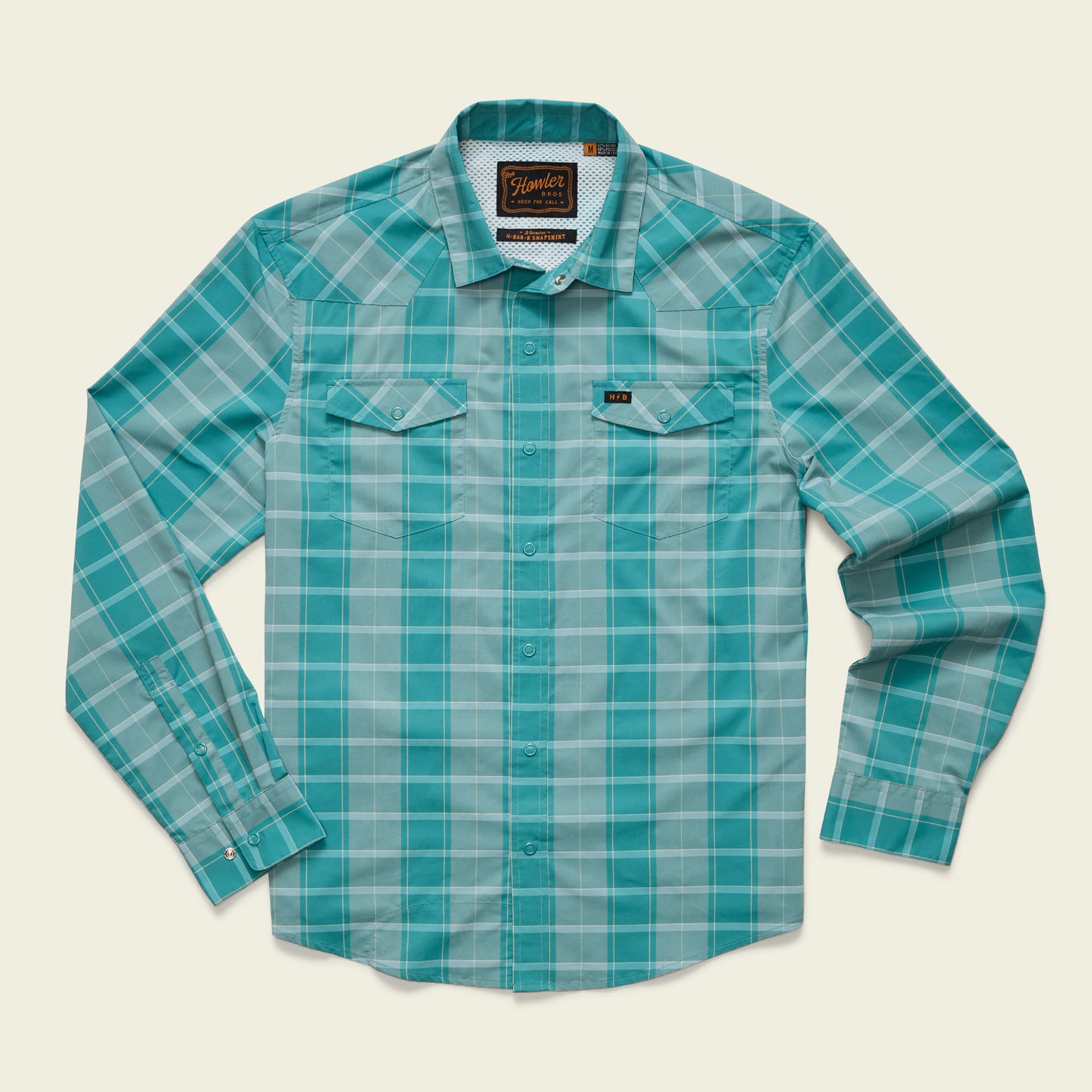 H Bar B Tech Longsleeve - Braden Plaid : Teal