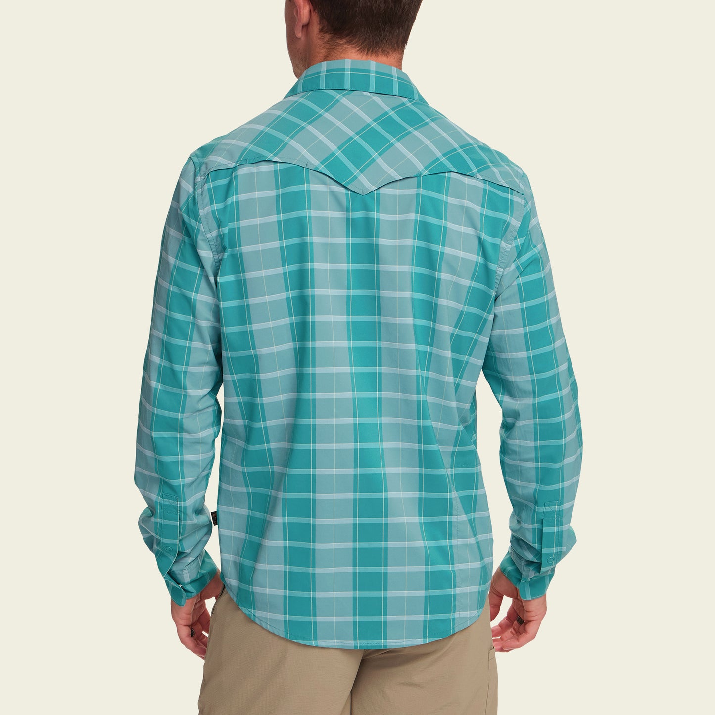 H Bar B Tech Longsleeve - Braden Plaid : Teal