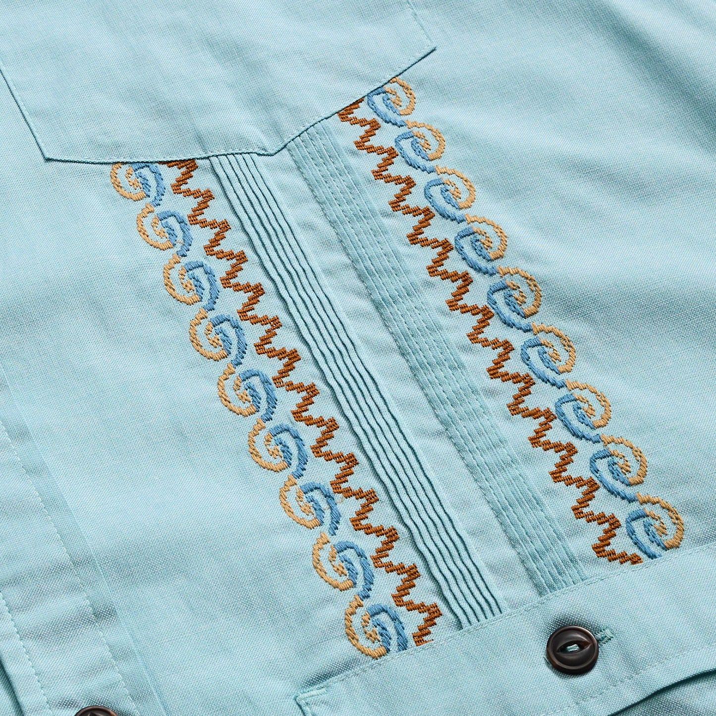 Guayabera Shirt - Nile Blue