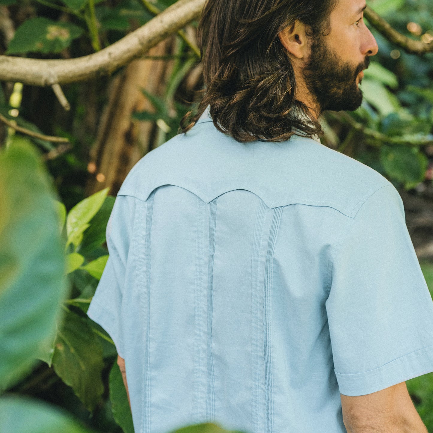 Guayabera Shirt - Nile Blue