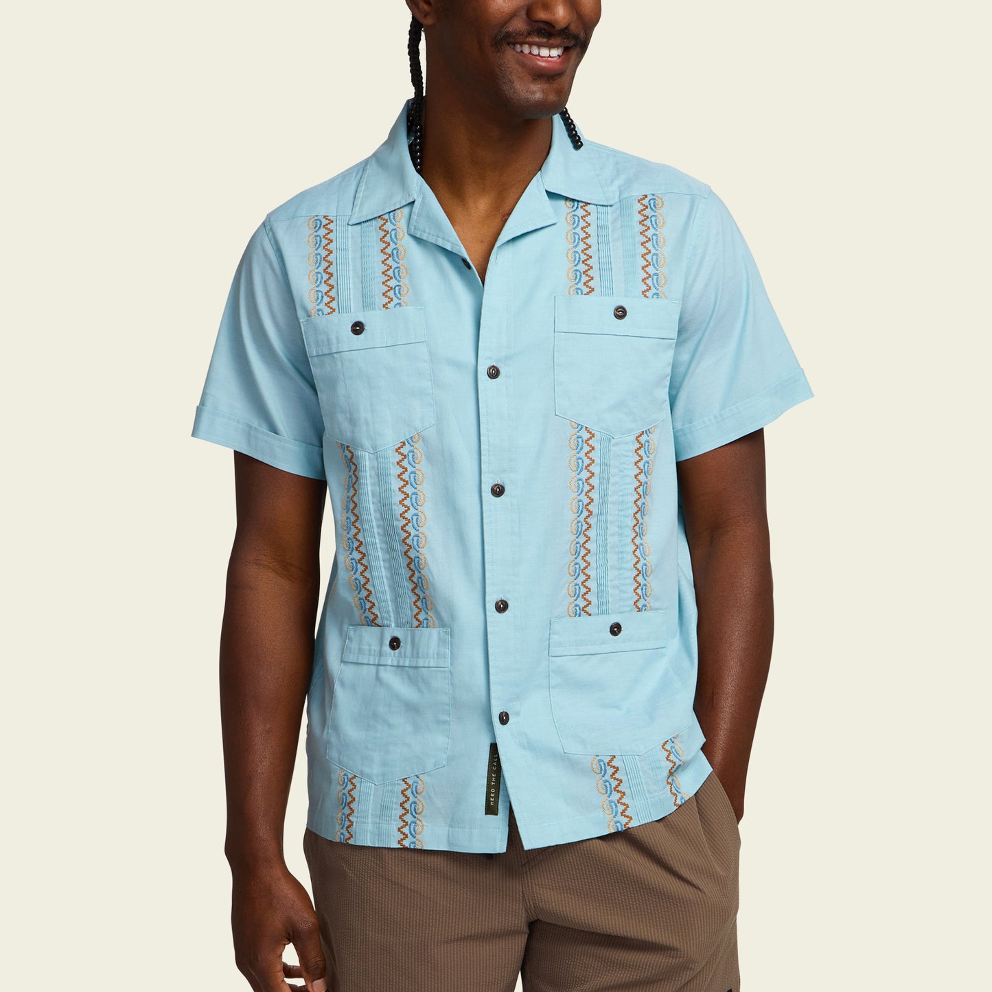 Guayabera Shirt - Nile Blue