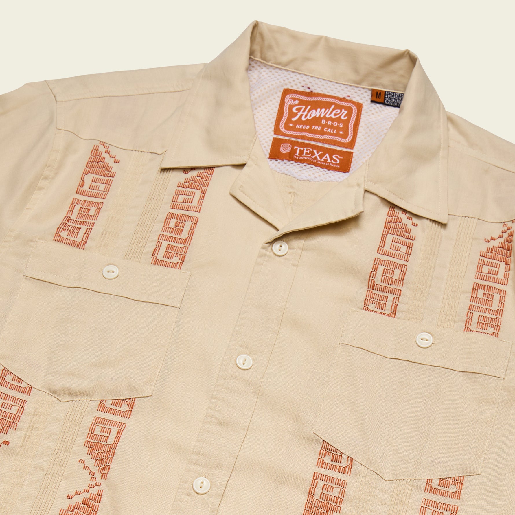 Texas Longhorns Guayabera Shirt - Tejas Tan – HOWLER BROTHERS