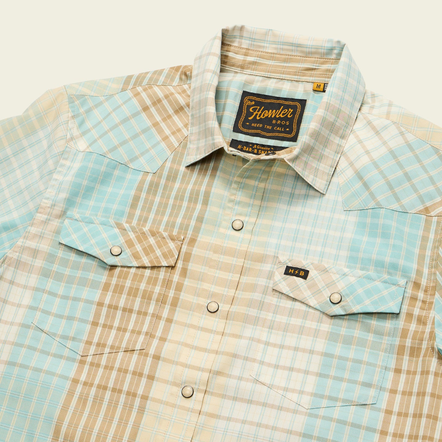 H Bar B Snapshirt - Cottage Plaid : Seafoam