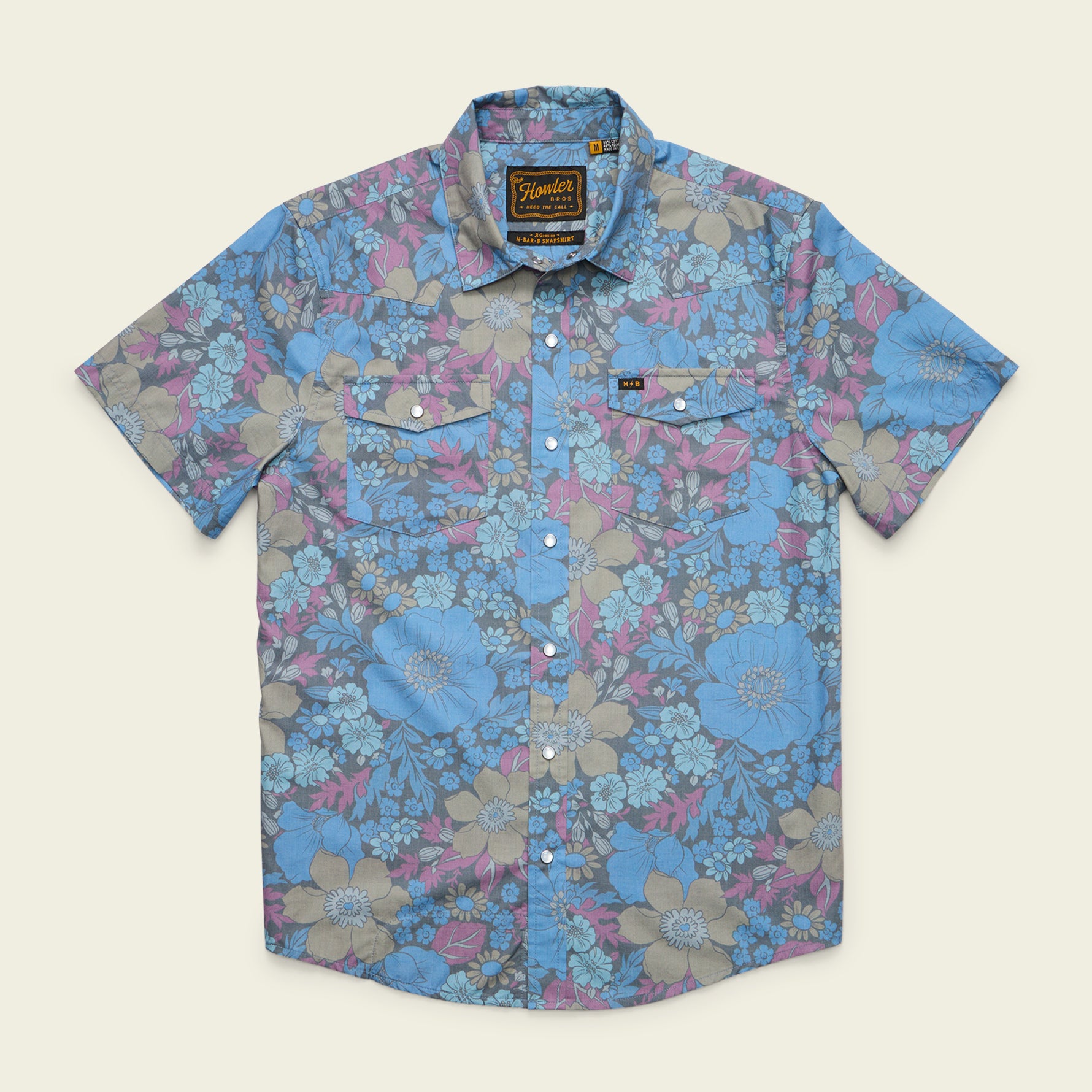 H Bar B Snapshirt - Flower Power : Blues