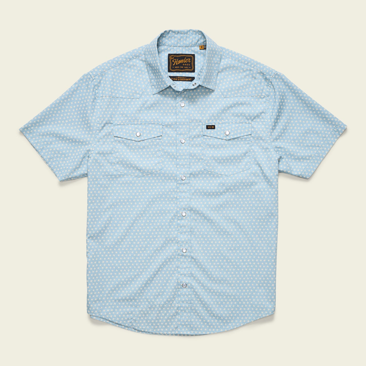 H Bar B Snapshirt - Lockhart Floral : Pool Blue