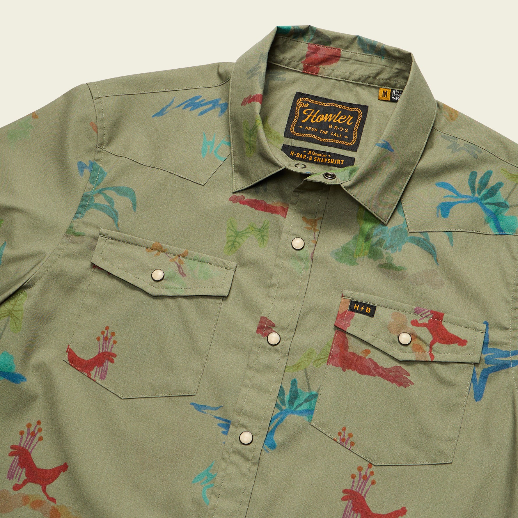 H Bar B Snapshirt - Vision Quest : Olive – HOWLER BROTHERS