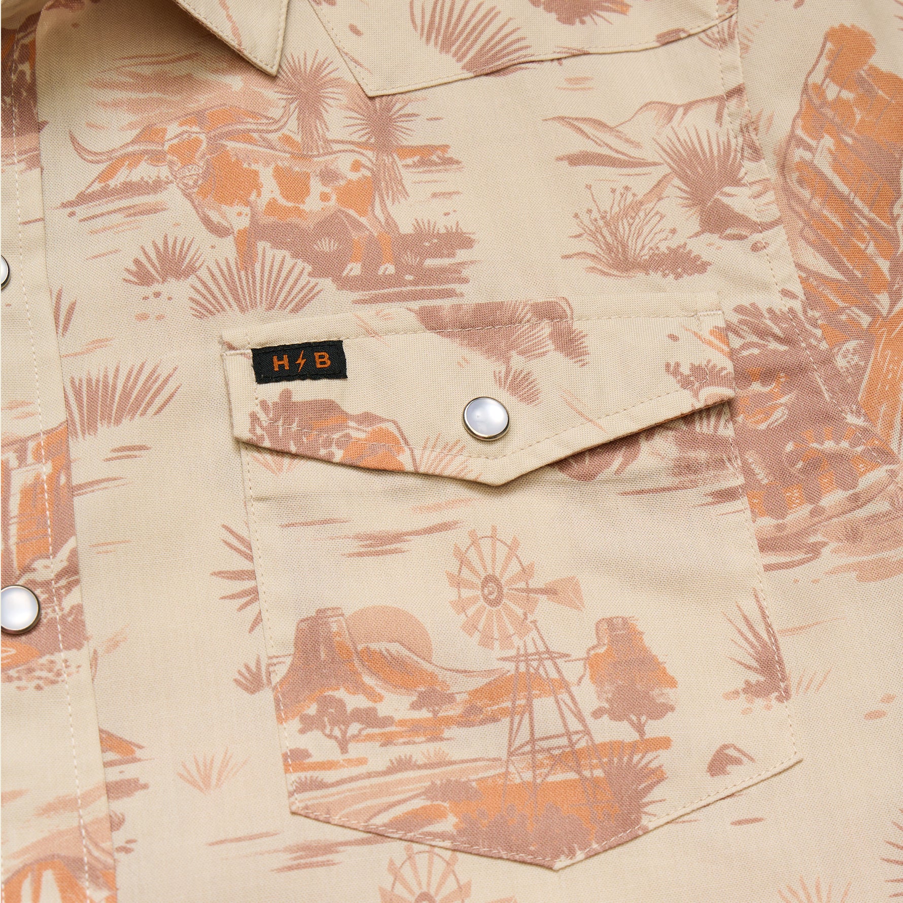 Texas Longhorns H Bar B Snapshirt - Longhorn Country : Tejas Tan