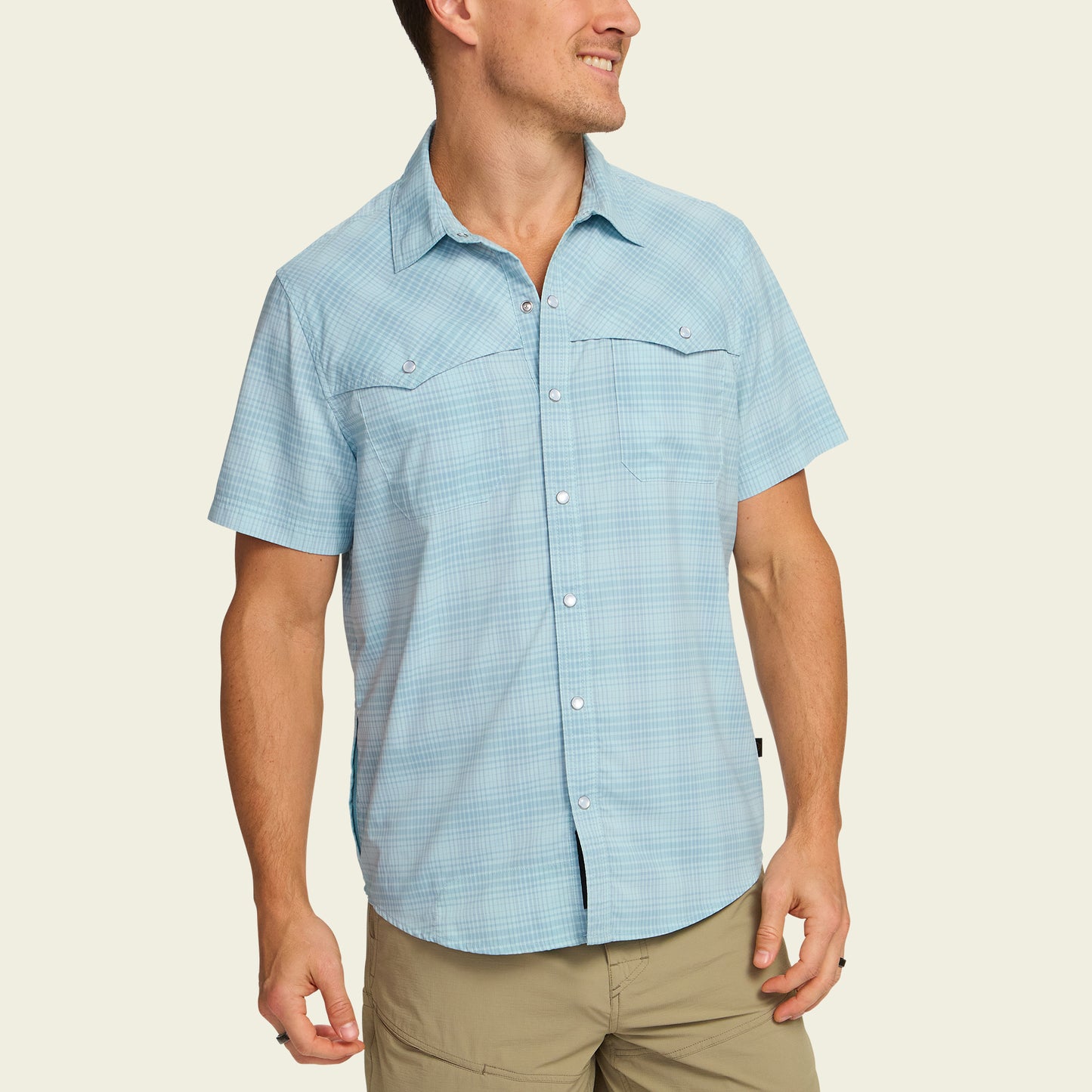 Open Country Tech Shirt - Coopers Plaid : Sterling Blue