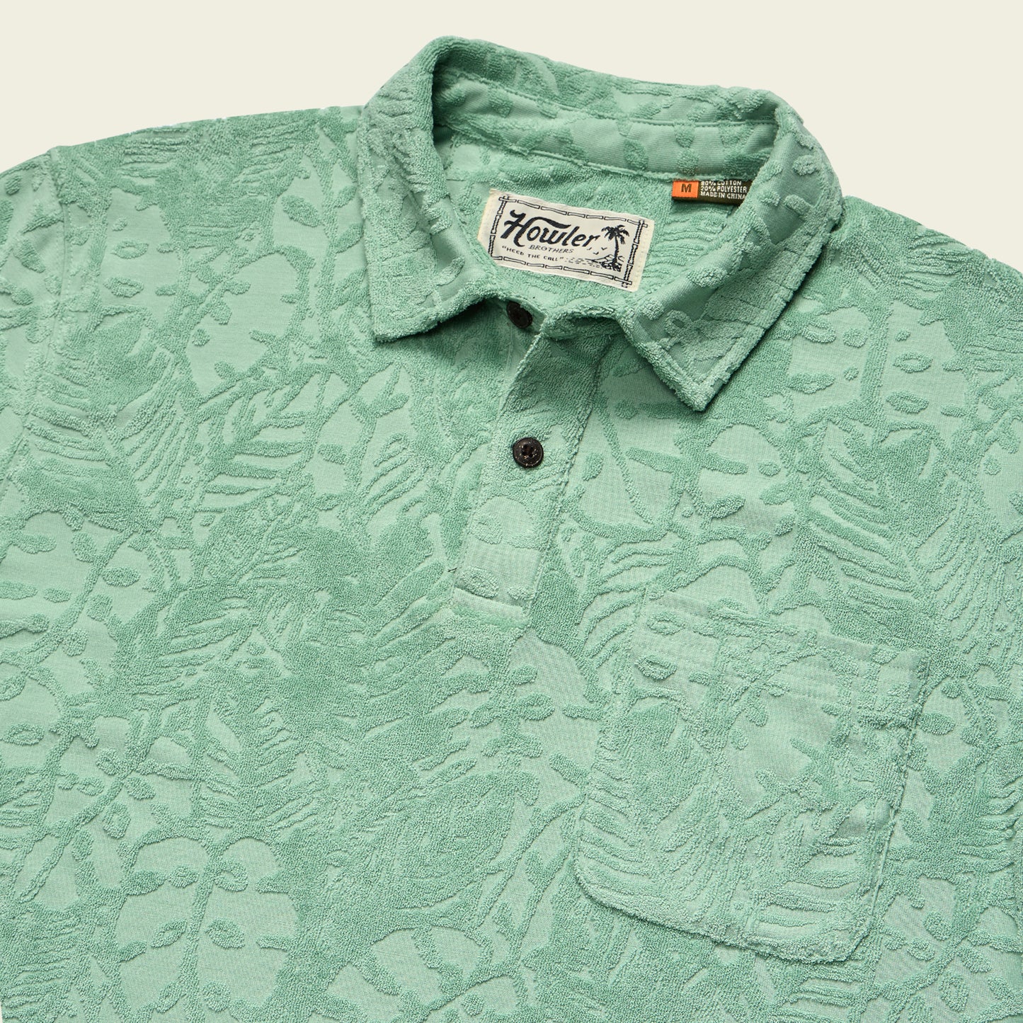 Plusherman Terry Polo - Leafy Lithographs : Minty