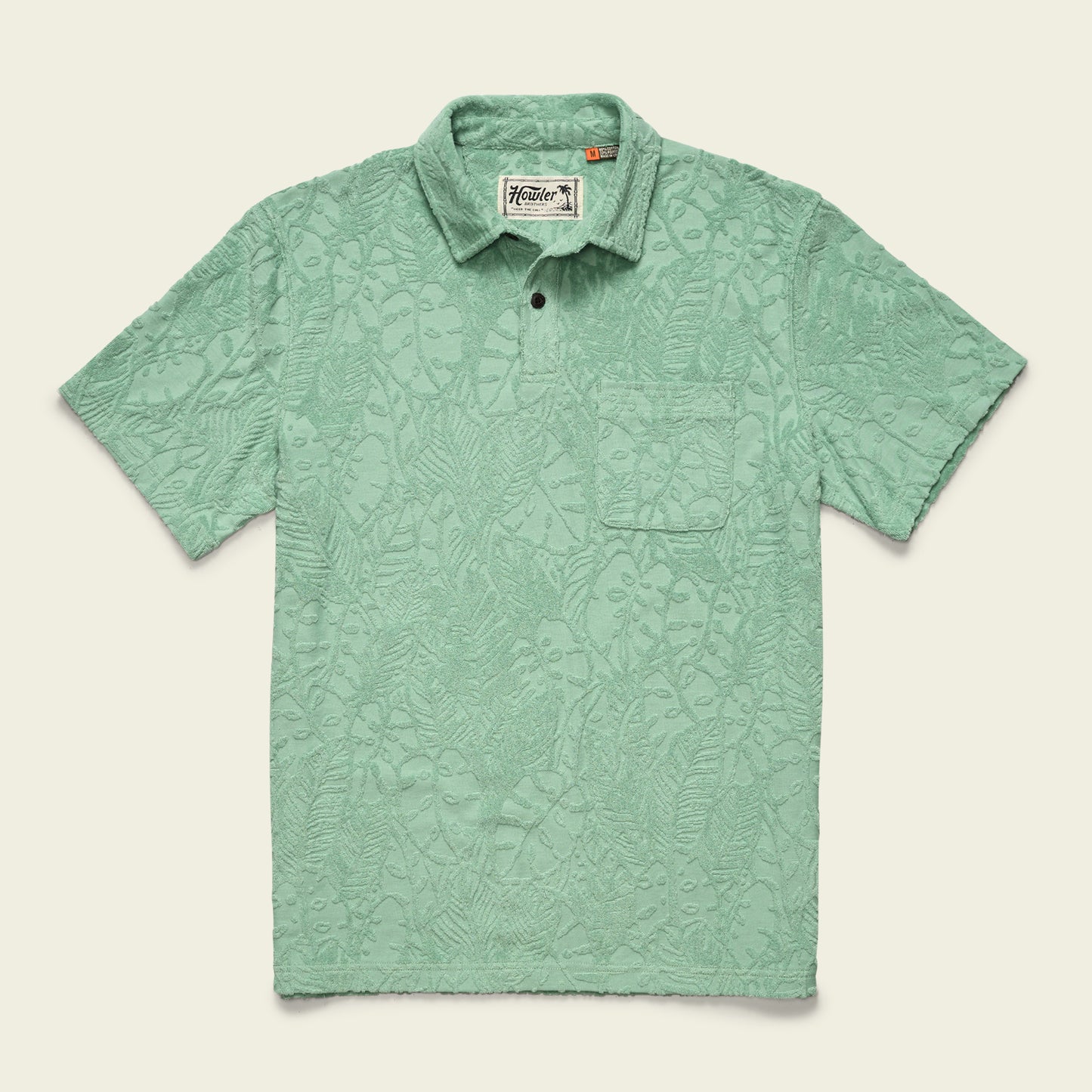 Plusherman Terry Polo - Leafy Lithographs : Minty