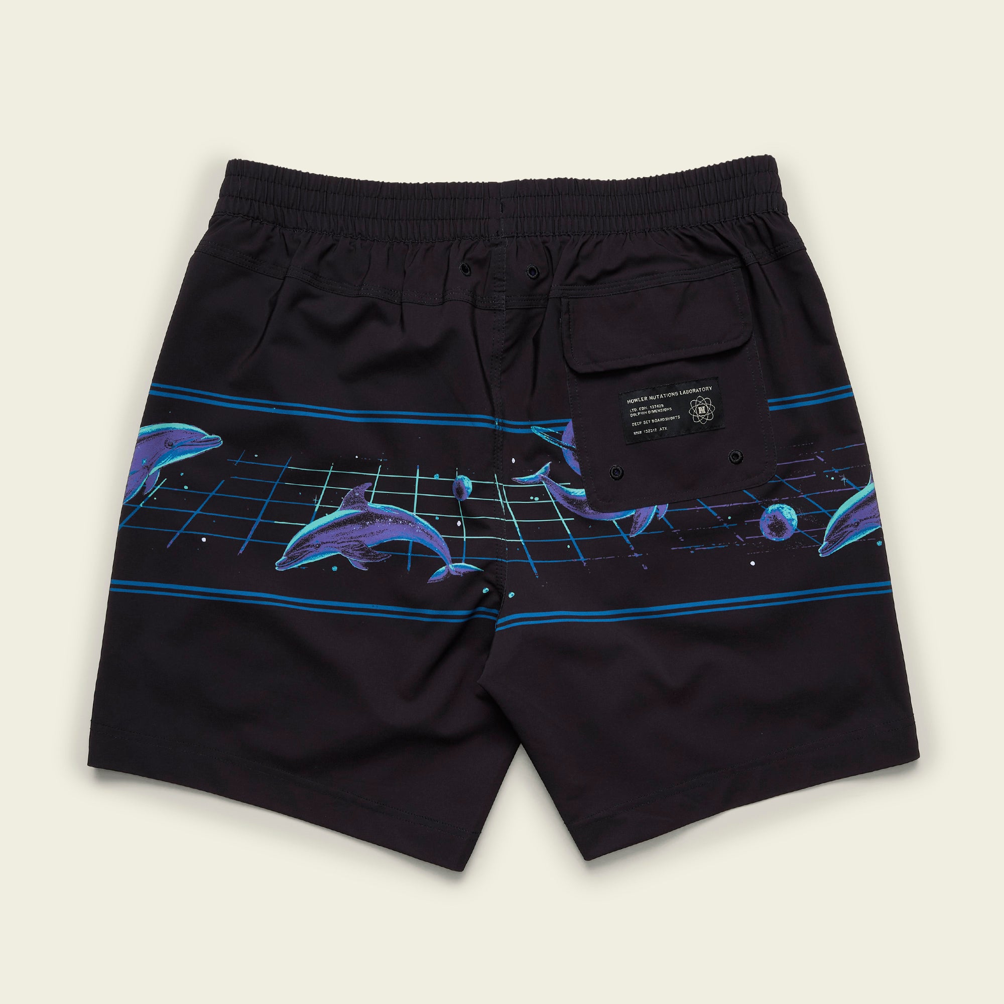Dolphin Dimensions Deep Set Boardshorts - Black – HOWLER BROTHERS