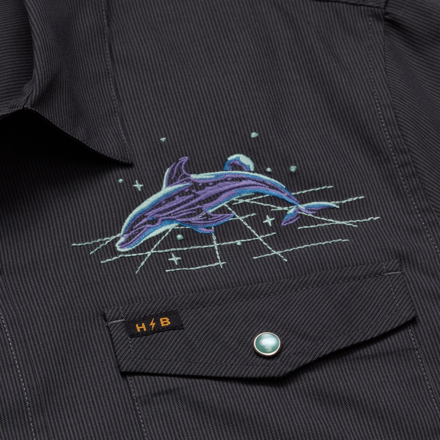 Dolphin Dimensions H Bar B Snapshirt - Antique Black