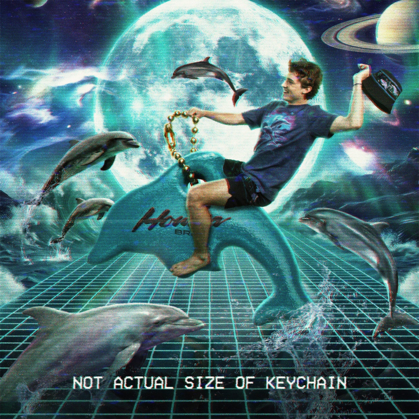 Dolphin Dimensions Key Chain - Aqua