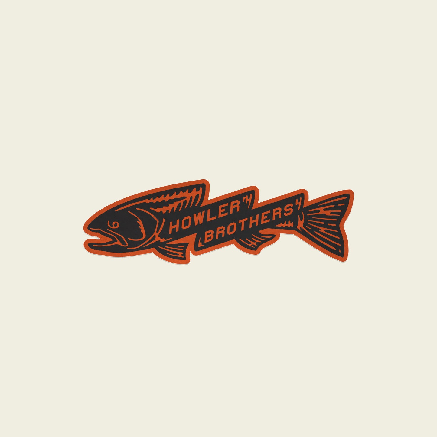 Trout Bolt Sticker - Orange/Black