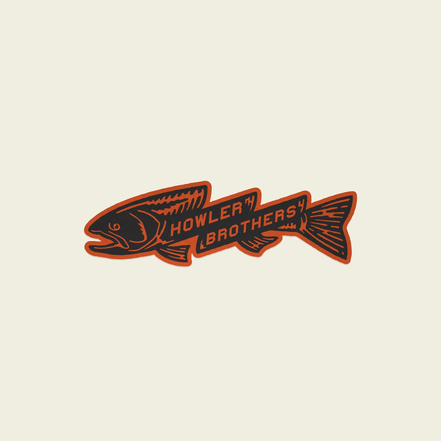 Trout Bolt Sticker - Orange/Black