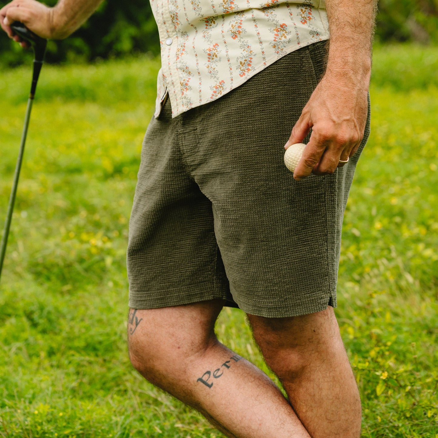 Pressure Drop Cord Shorts - Grid : Dark Olive