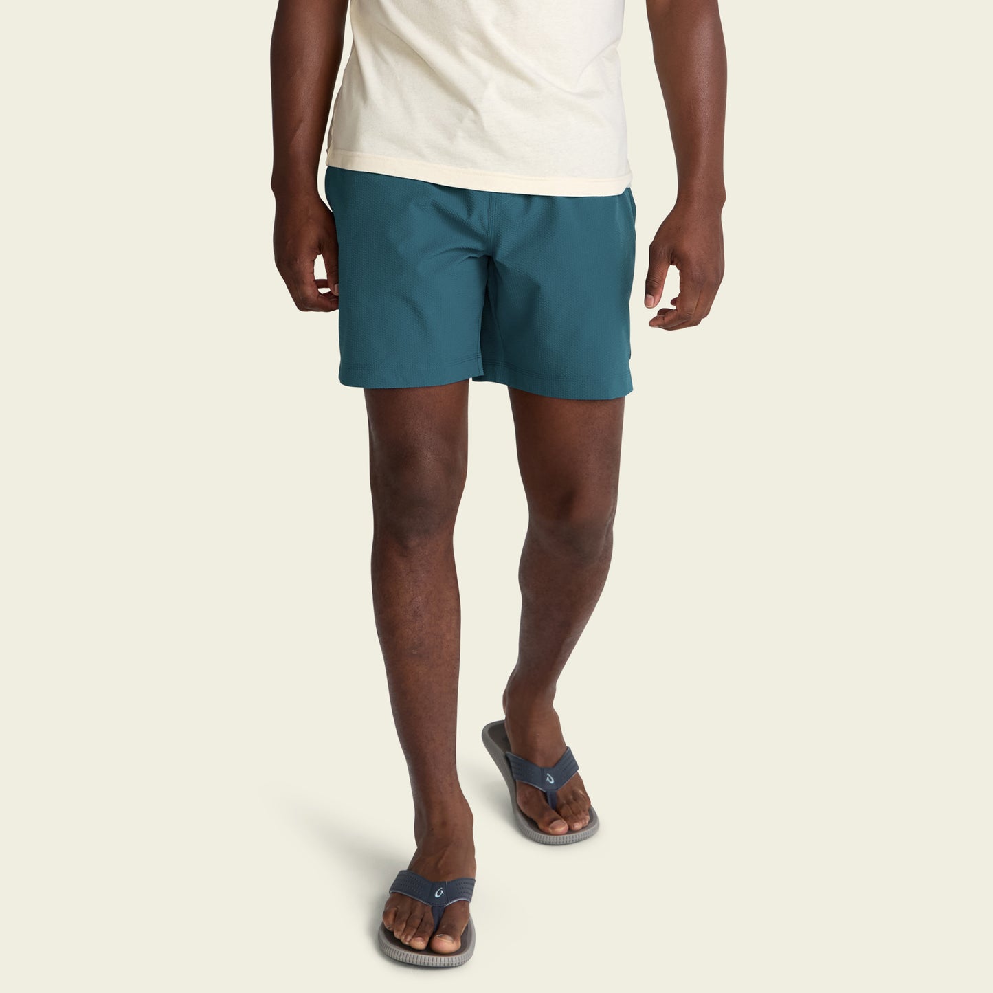 Salado Seersucker Shorts - Dark Teal