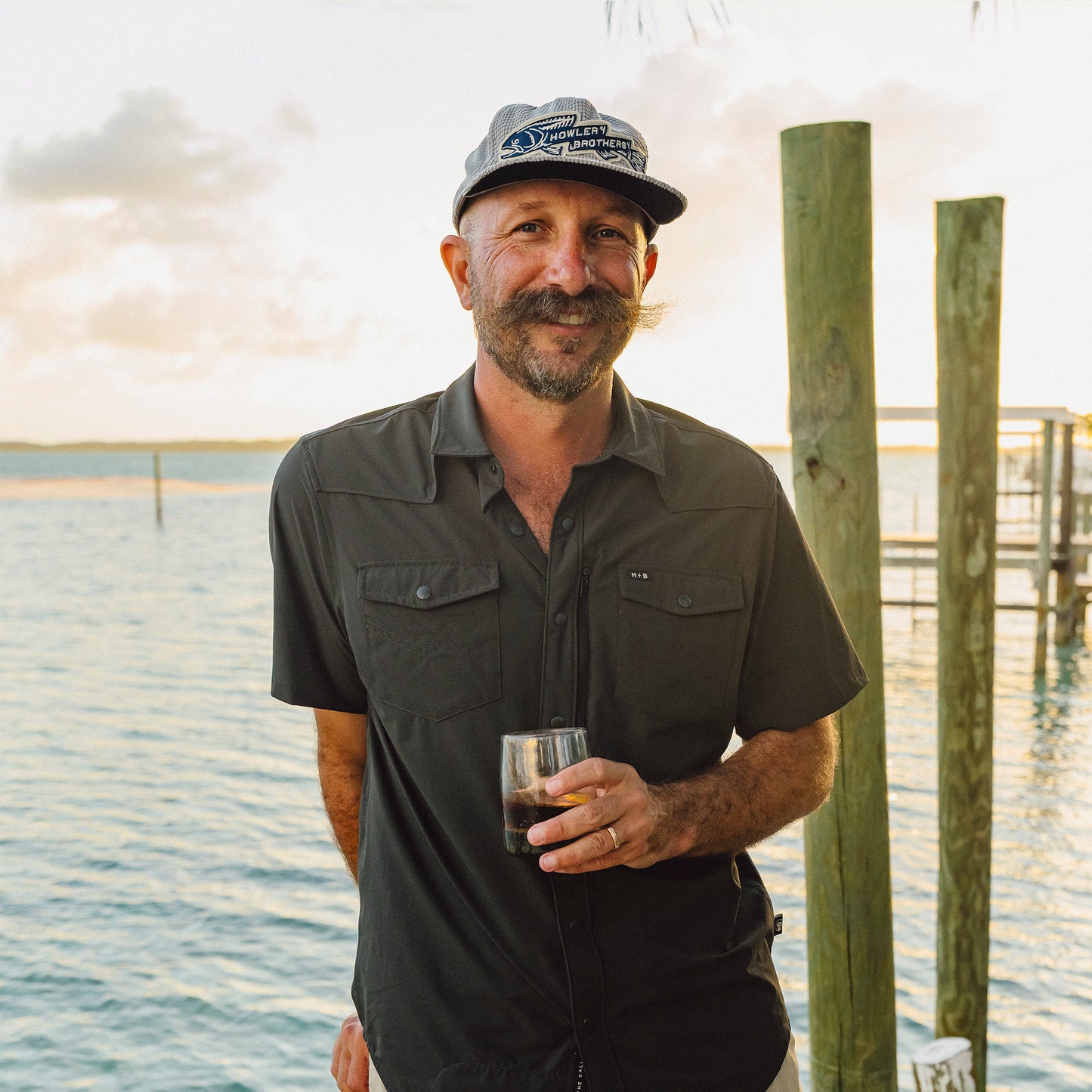 Trout Bolt Snapback - Grey Grid Corduroy