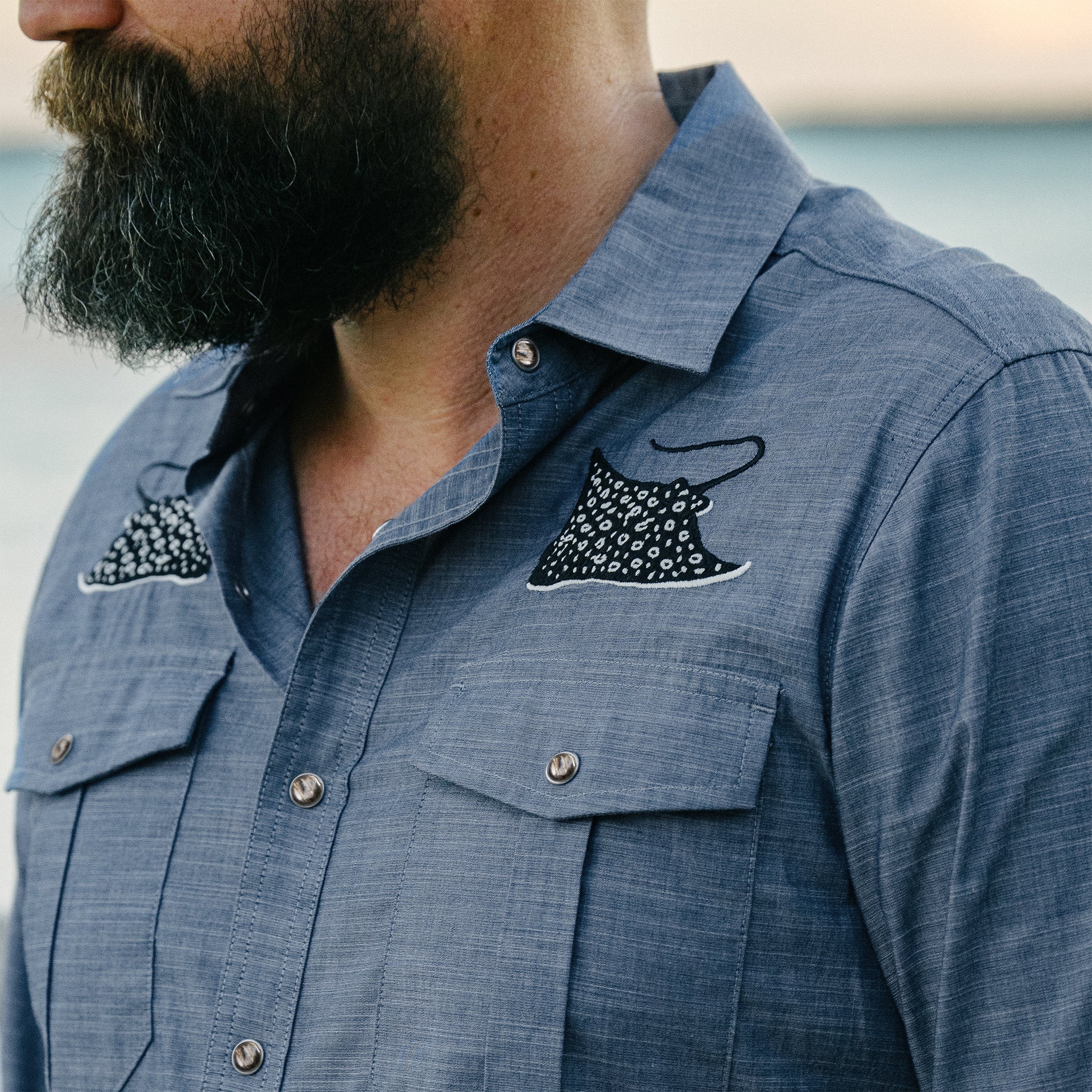 Gaucho Snapshirt - Patrolling Rays – HOWLER BROTHERS Gaucho Snapshirt - Patrolling Rays – HOWLER BROTHERS